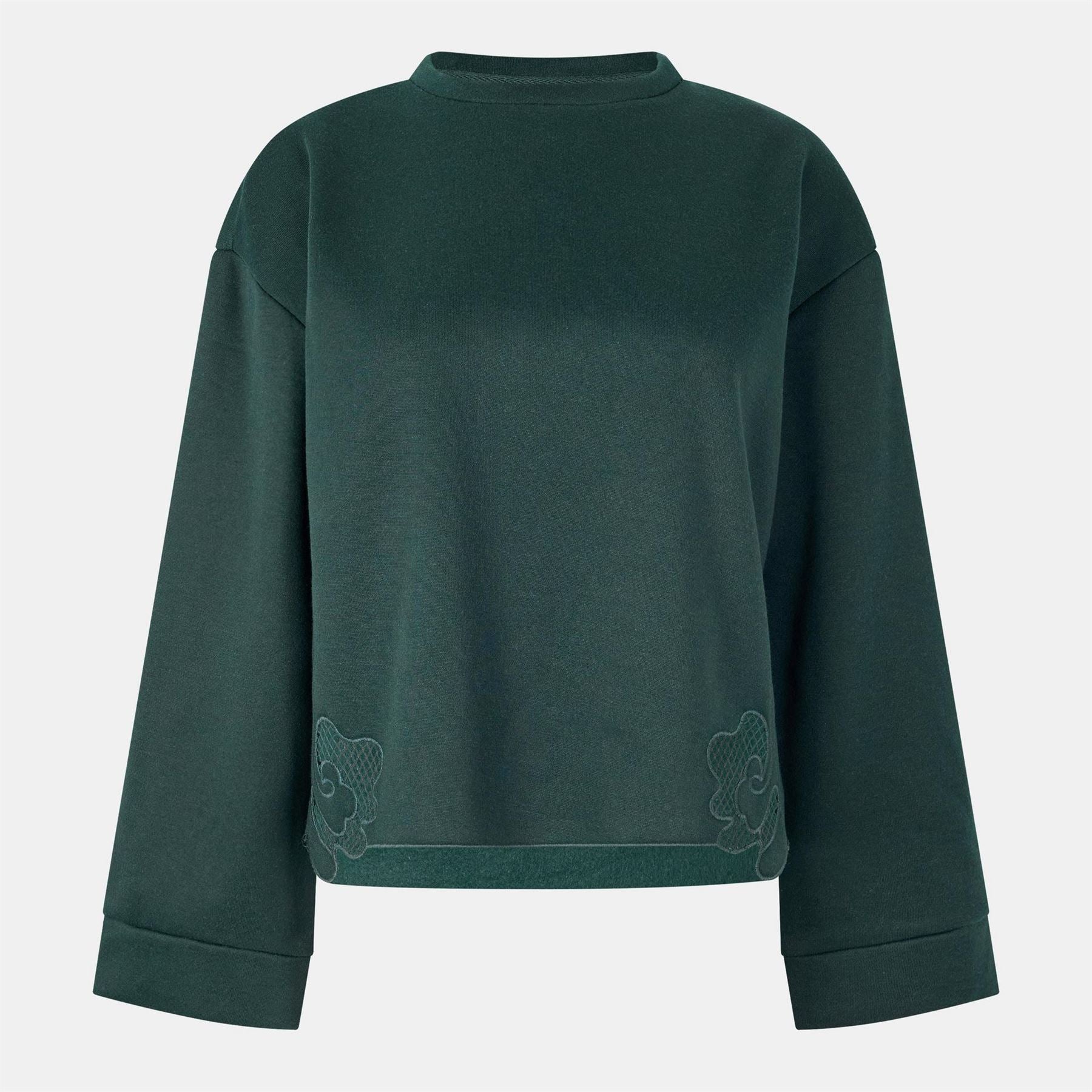 Vero Moda Laila Floral Embroidered Drop Shoulder Long Sleeve Relaxed Fit Sweater