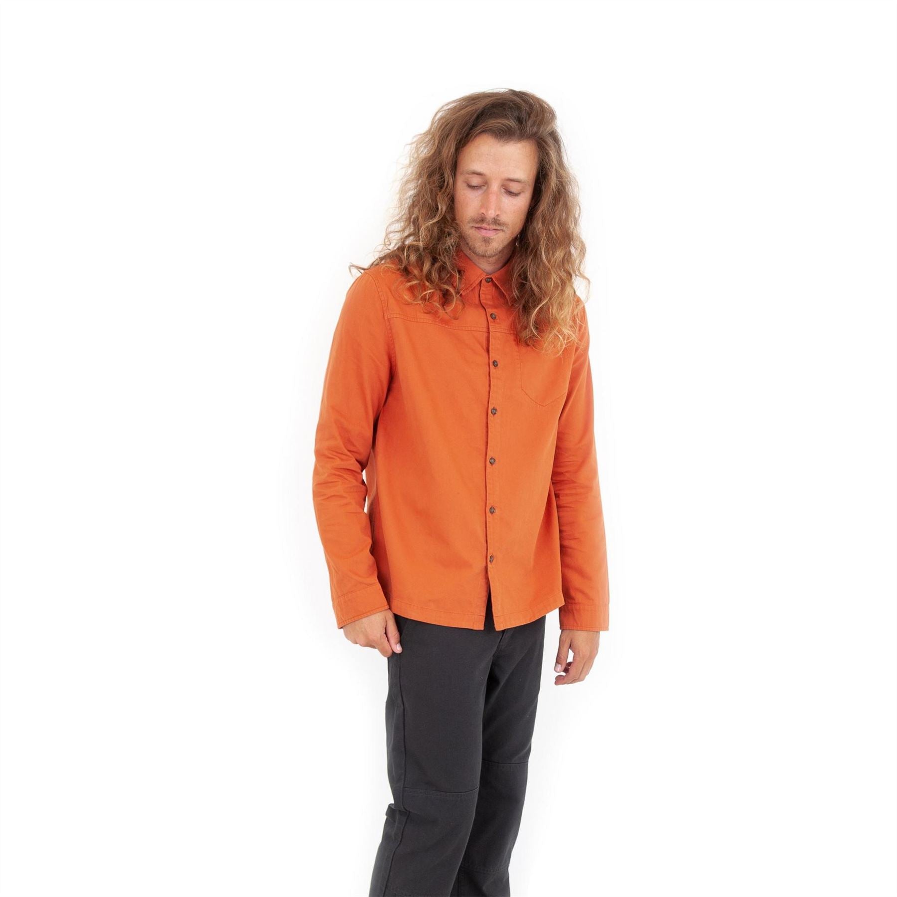 Roamers and Seekers Collared Neck Long Sleeve Shirt with Chest Pocket