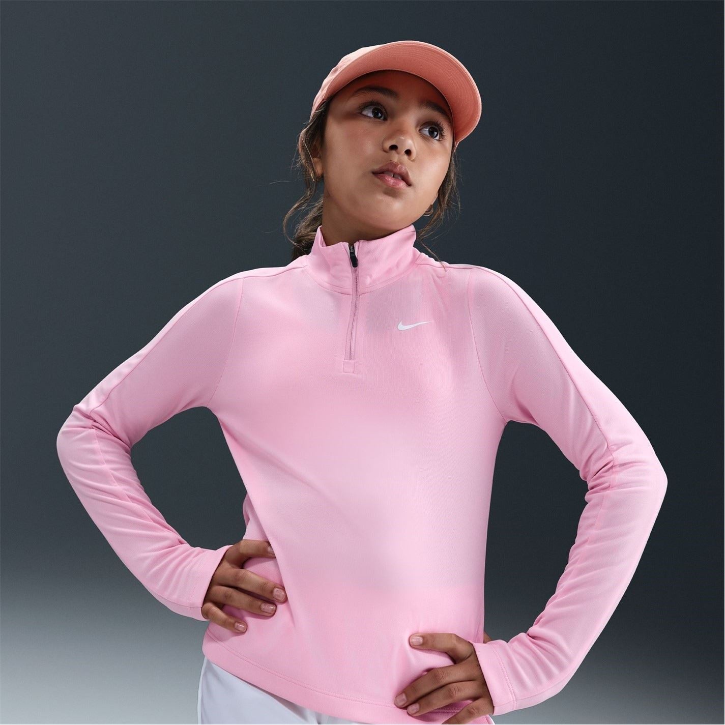 Nike Older Girls Dri Fit Long Sleeve Half Zip