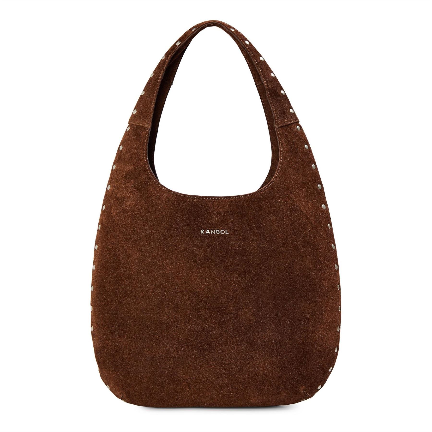 Kangol Studded Hobo Handbag with Detachable Strap
