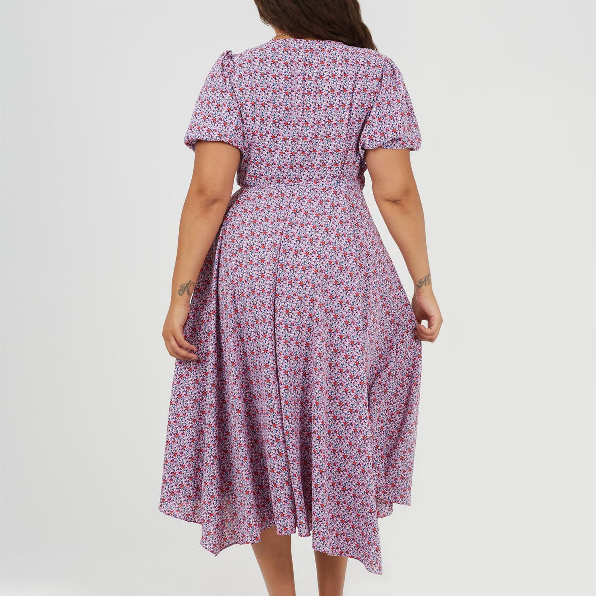 Brave Soul Plus Size Wrap Midi Dress With Floral Print