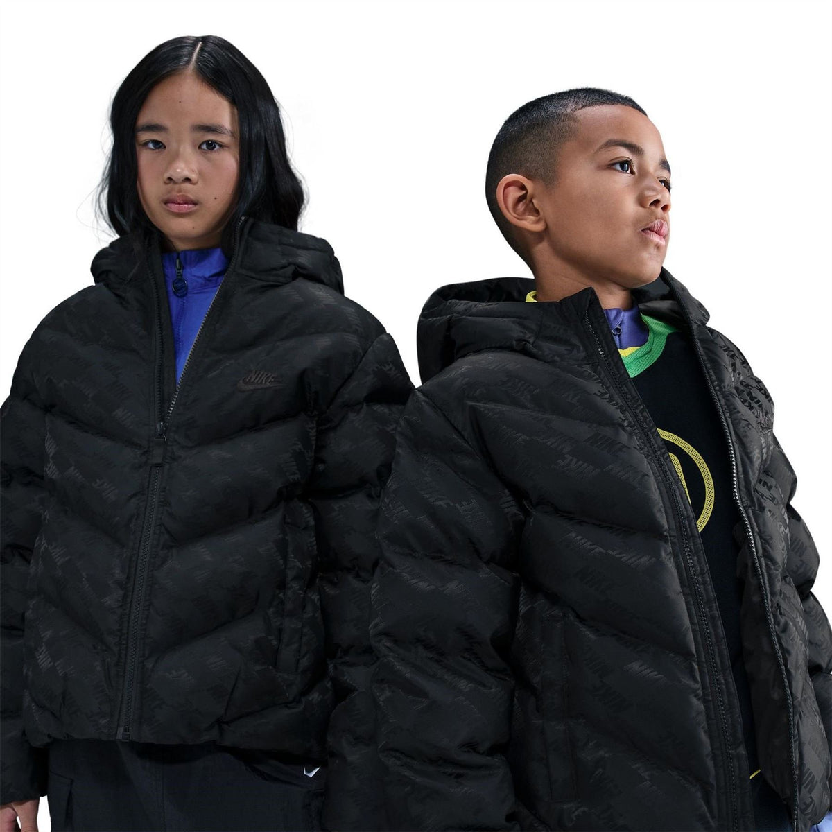 Nike Hooded Neck All Over Logo Puffer Jacket