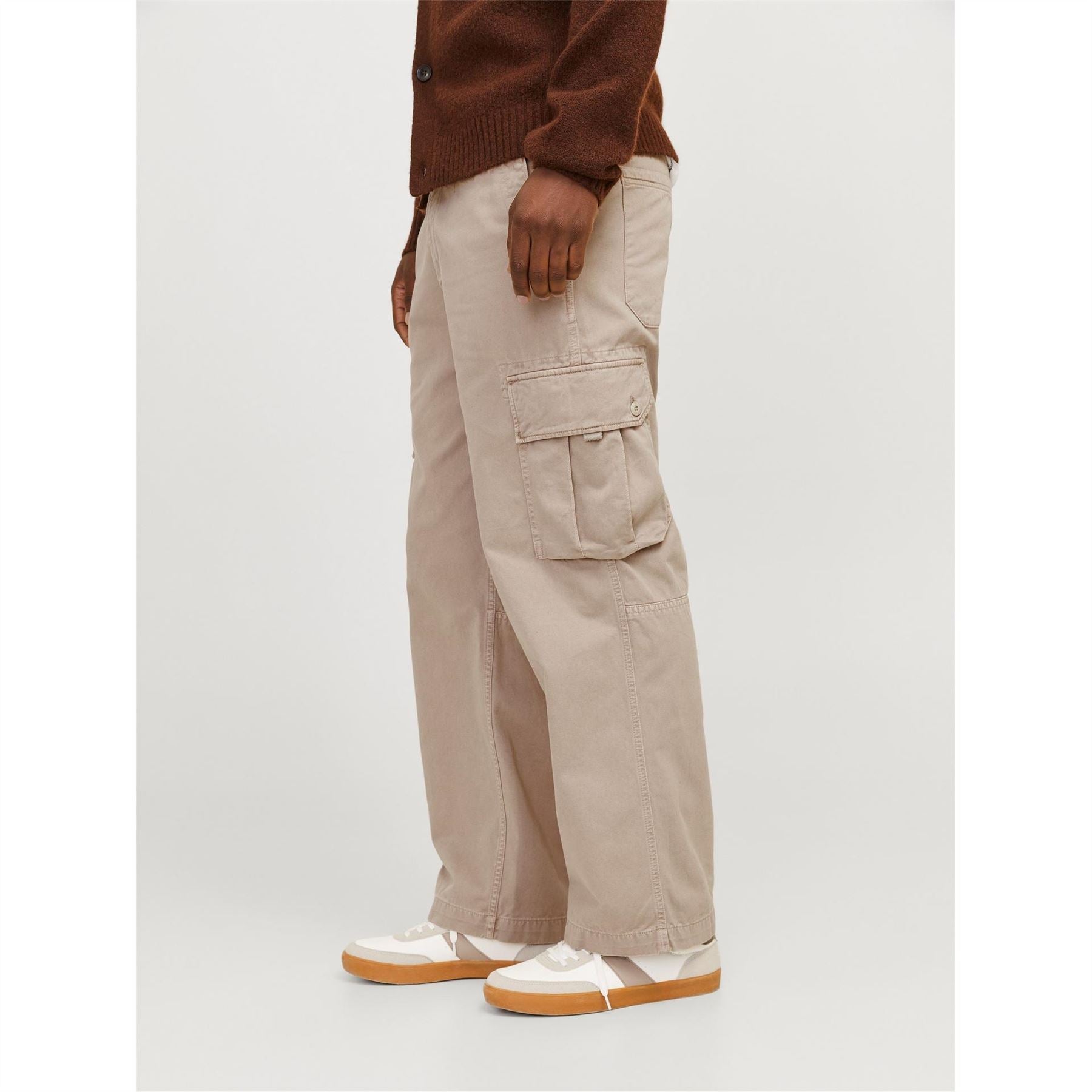 Jack and Jones Atlas Solid Patterned Wide Leg Cargo