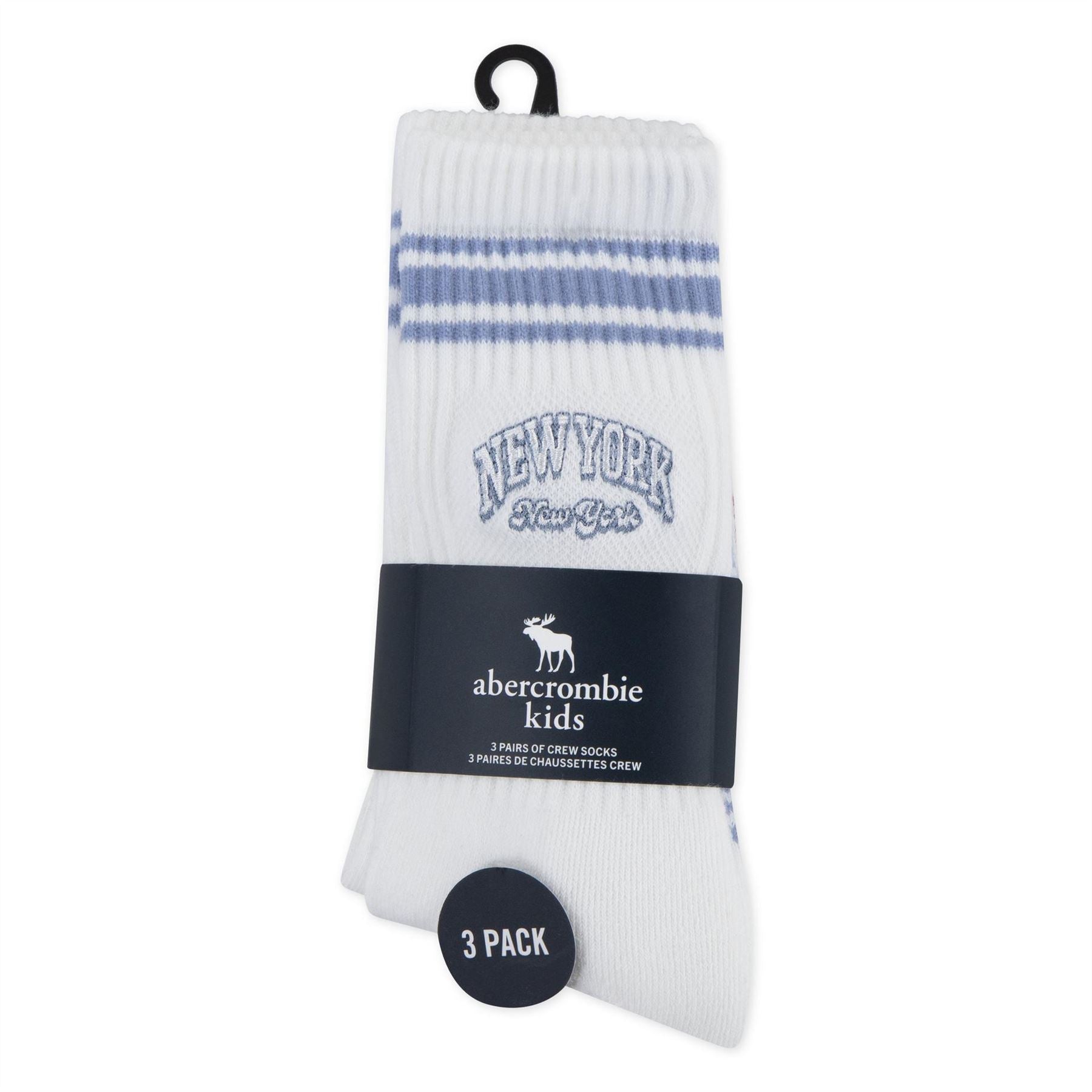 Abercrombie and Fitch 3 Pack Long Crew Socks