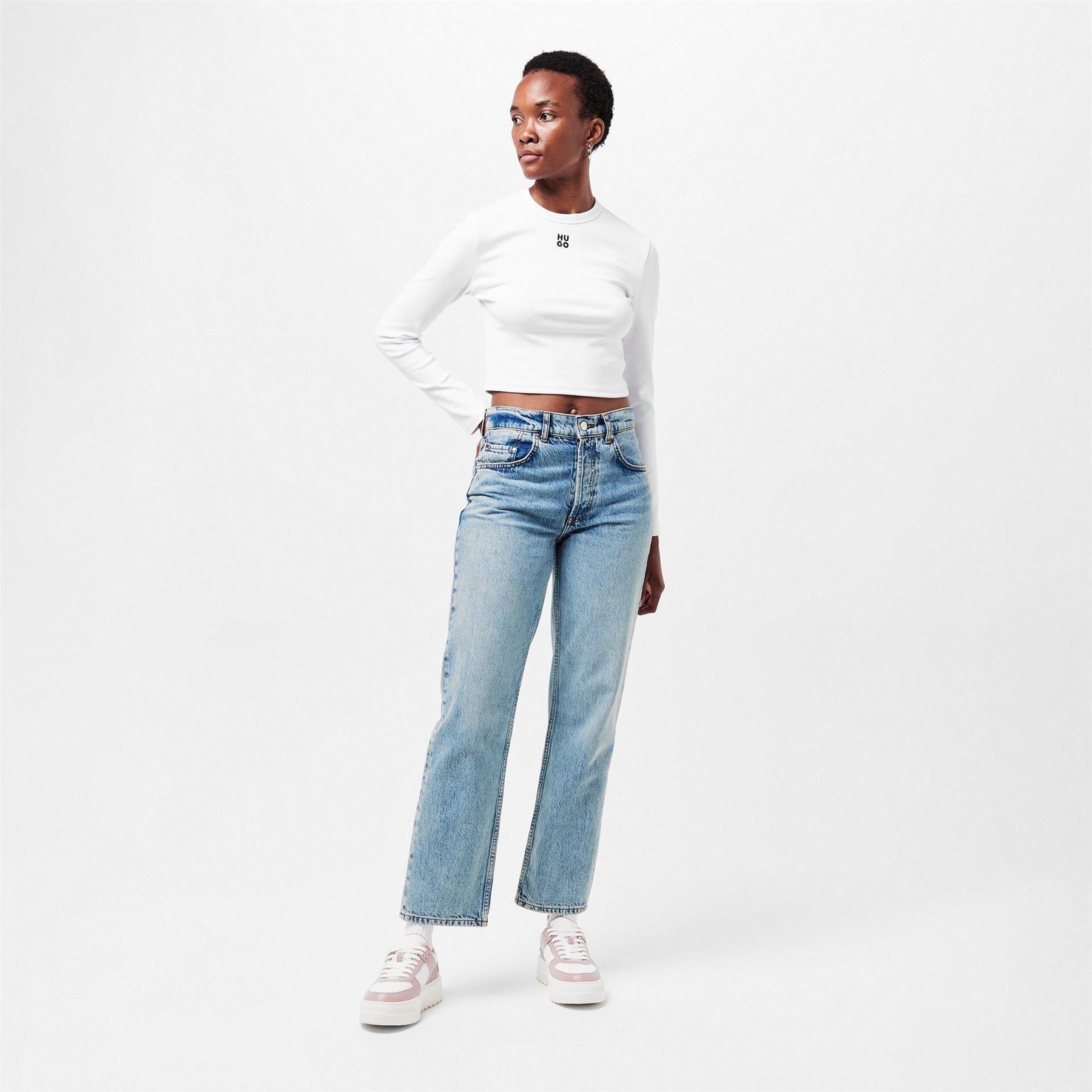 Hugo Long Sleeve Crop Top