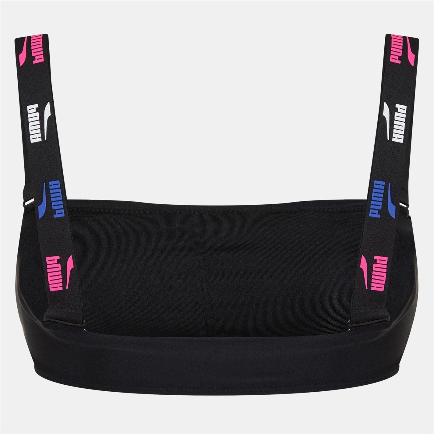 Puma Logo Print Swim Bandeau Bikini Top