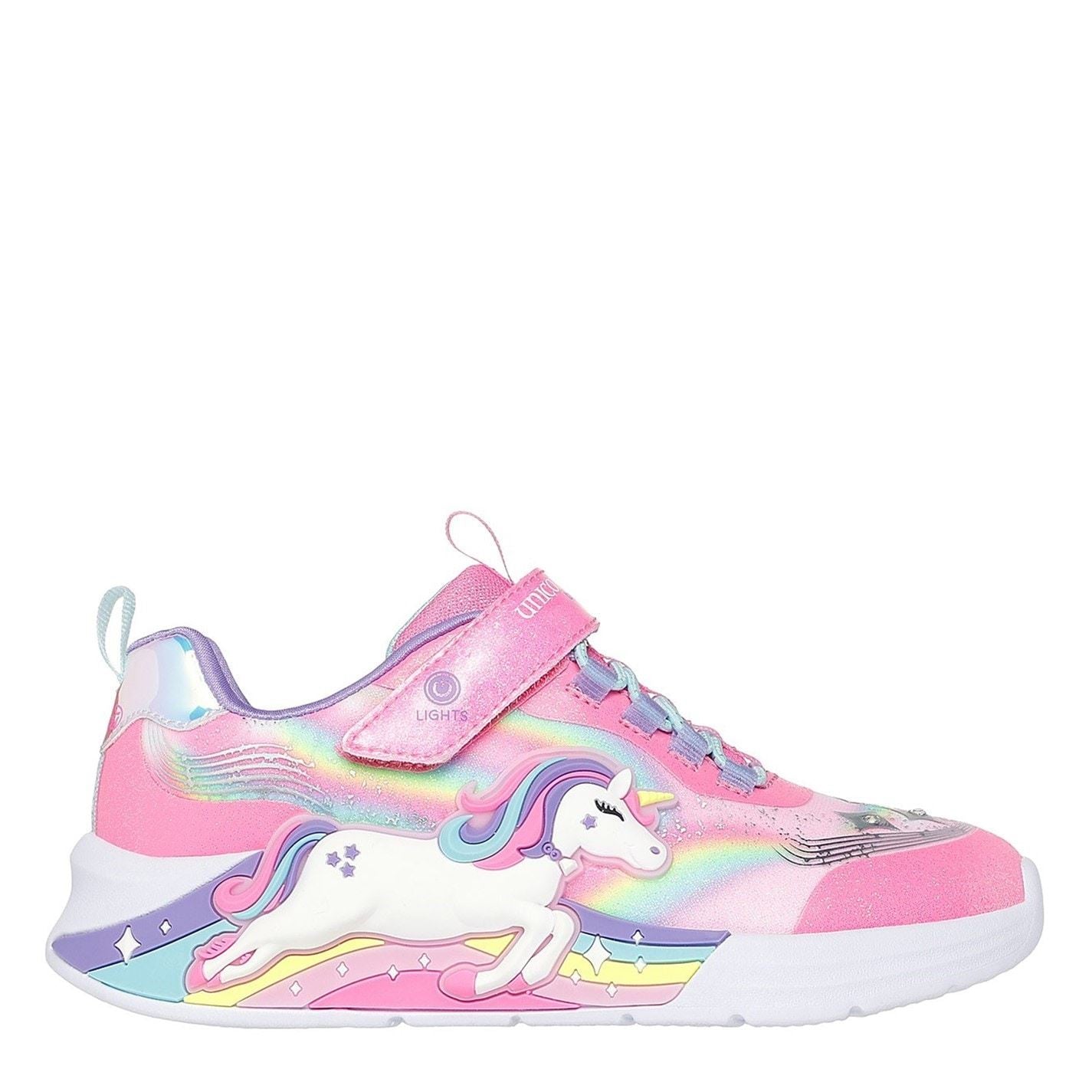 Skechers Lighted Unicorn Bungee  And  Gore Sneak Light Up Trainers Girls