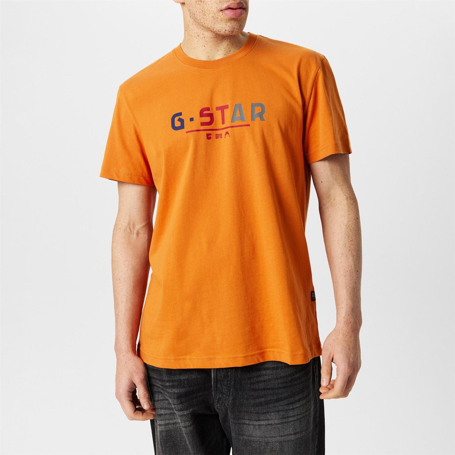 G Star Lettering Crew Neck Regular Fit T-Shirt