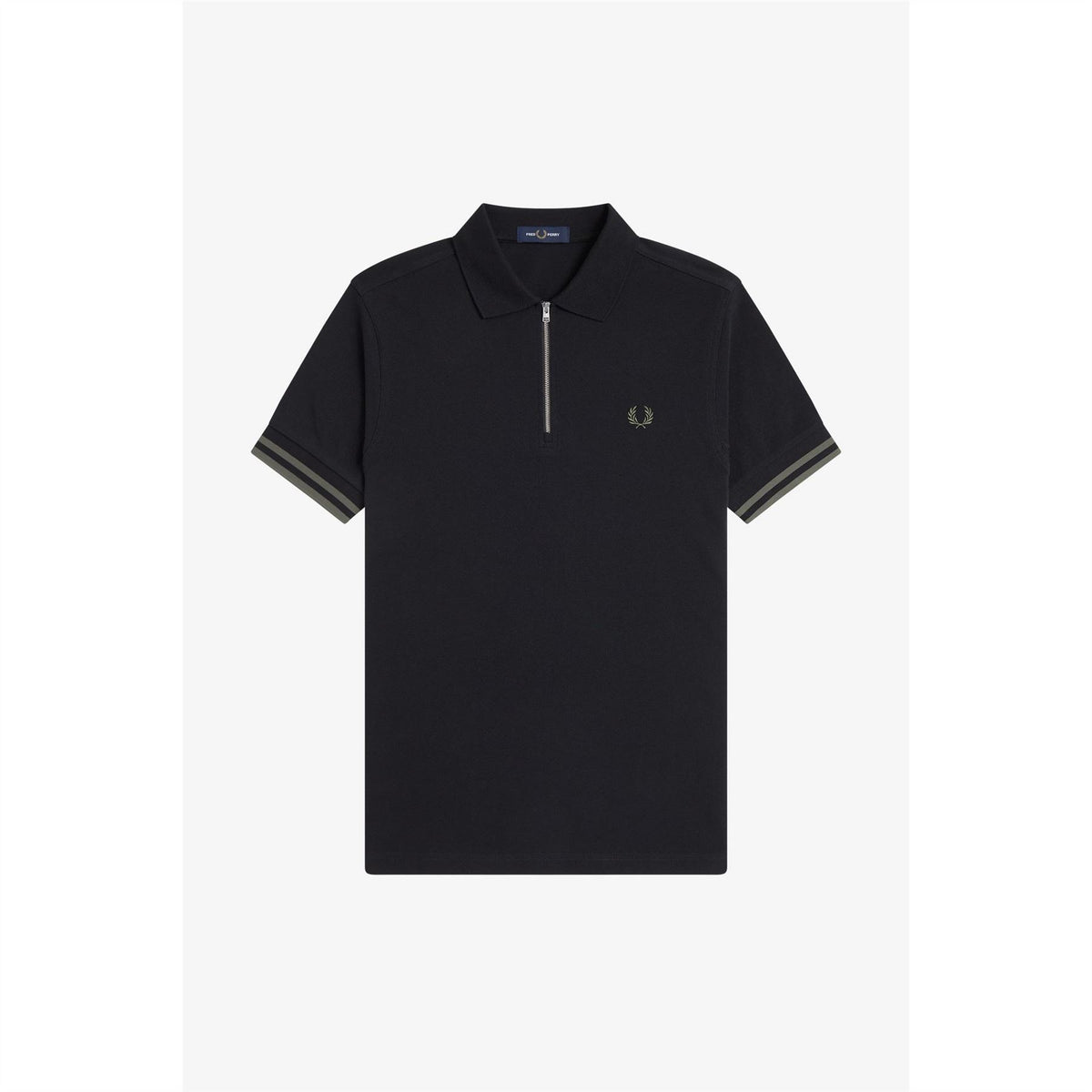 Fred Perry Cotton Short Sleeve Zip Polo Shirt