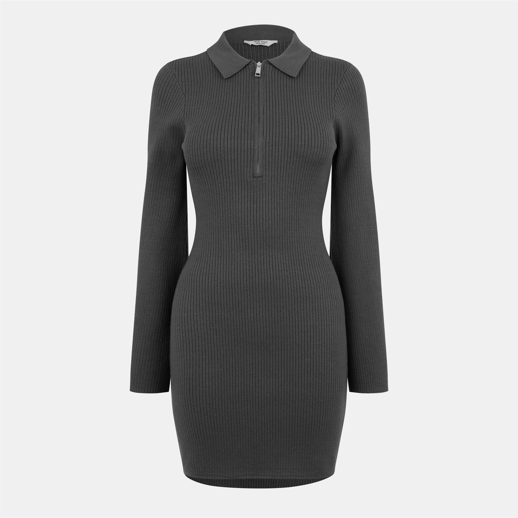 Jack Wills Zip Collared Neck Mini Bodycon Dress