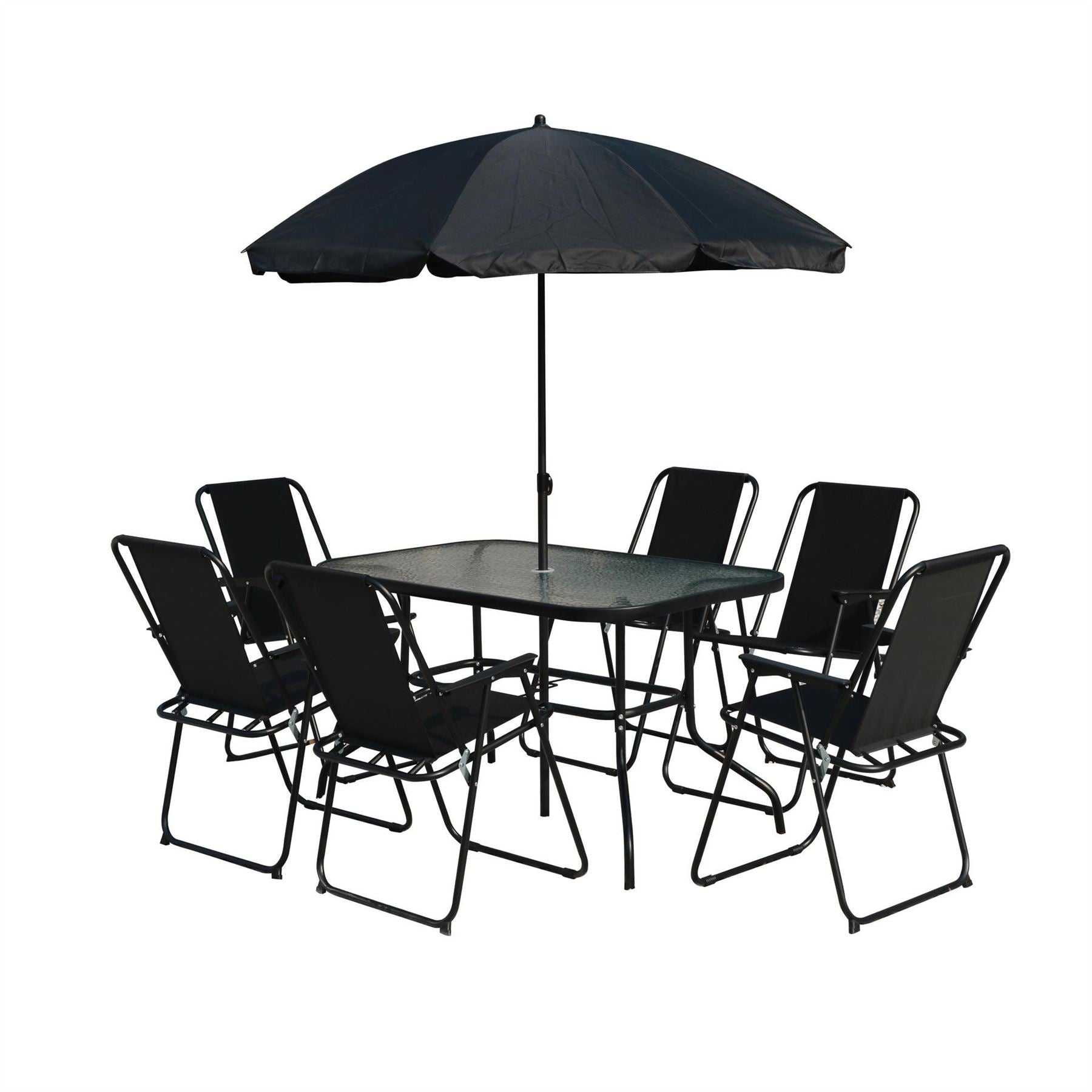 Linea Piece Glass Top Patio Dining Set