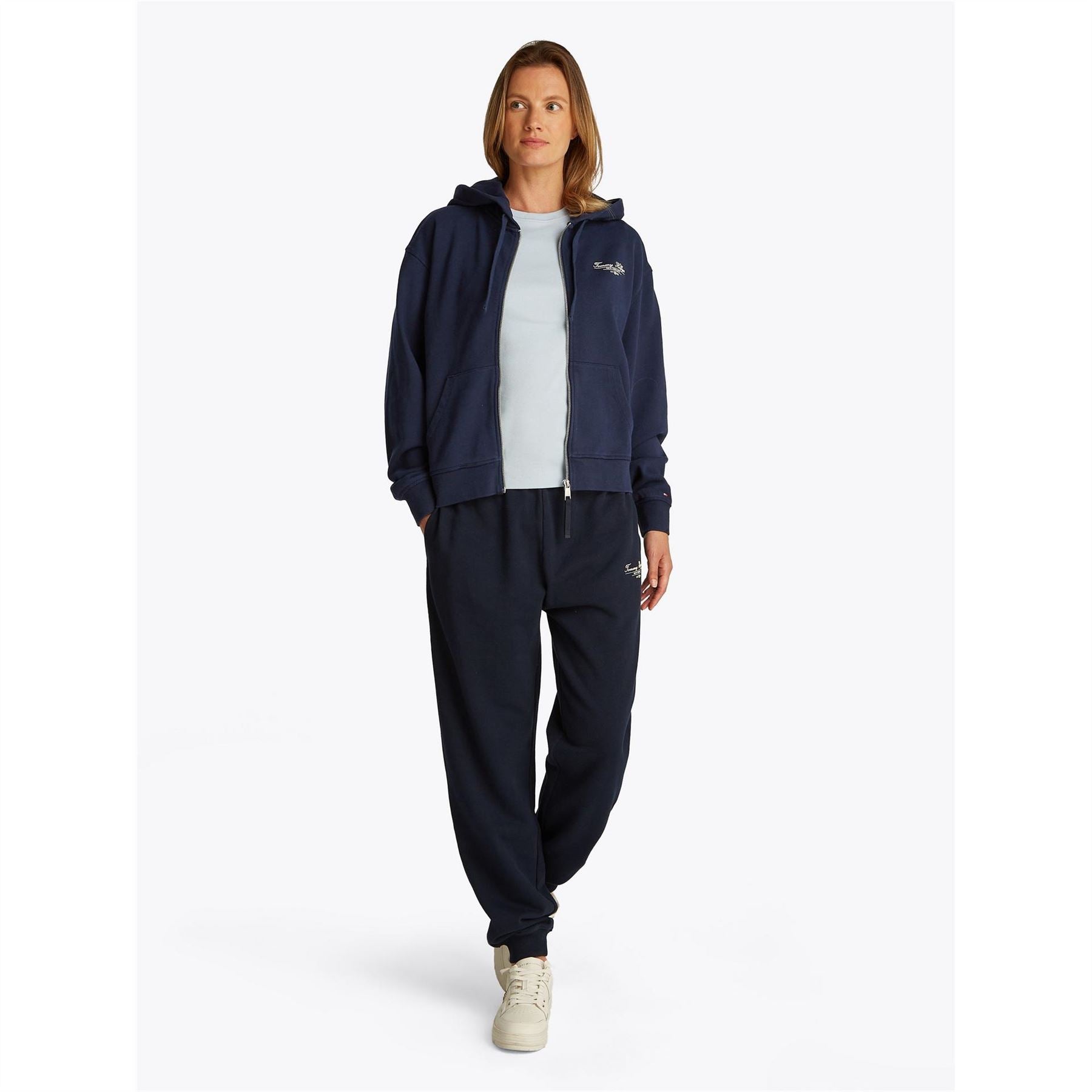 Tommy Hilfiger Script Hooded Ribbed Cuff Sweat Jacket