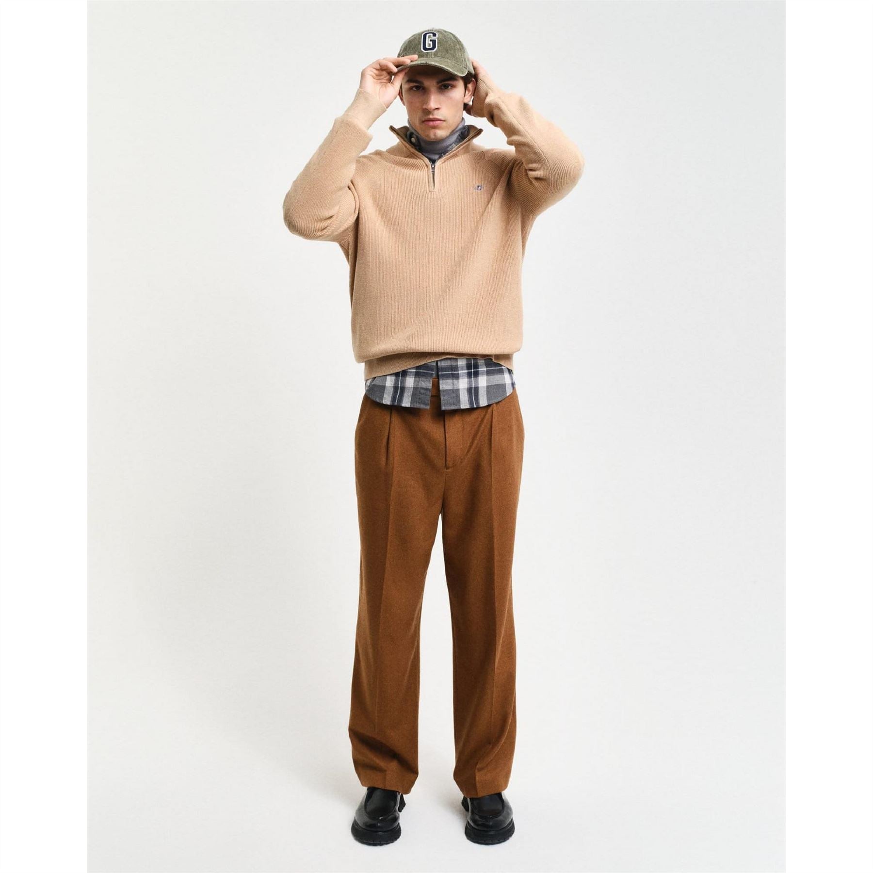 Gant Wool Rib Half Zip Fleece