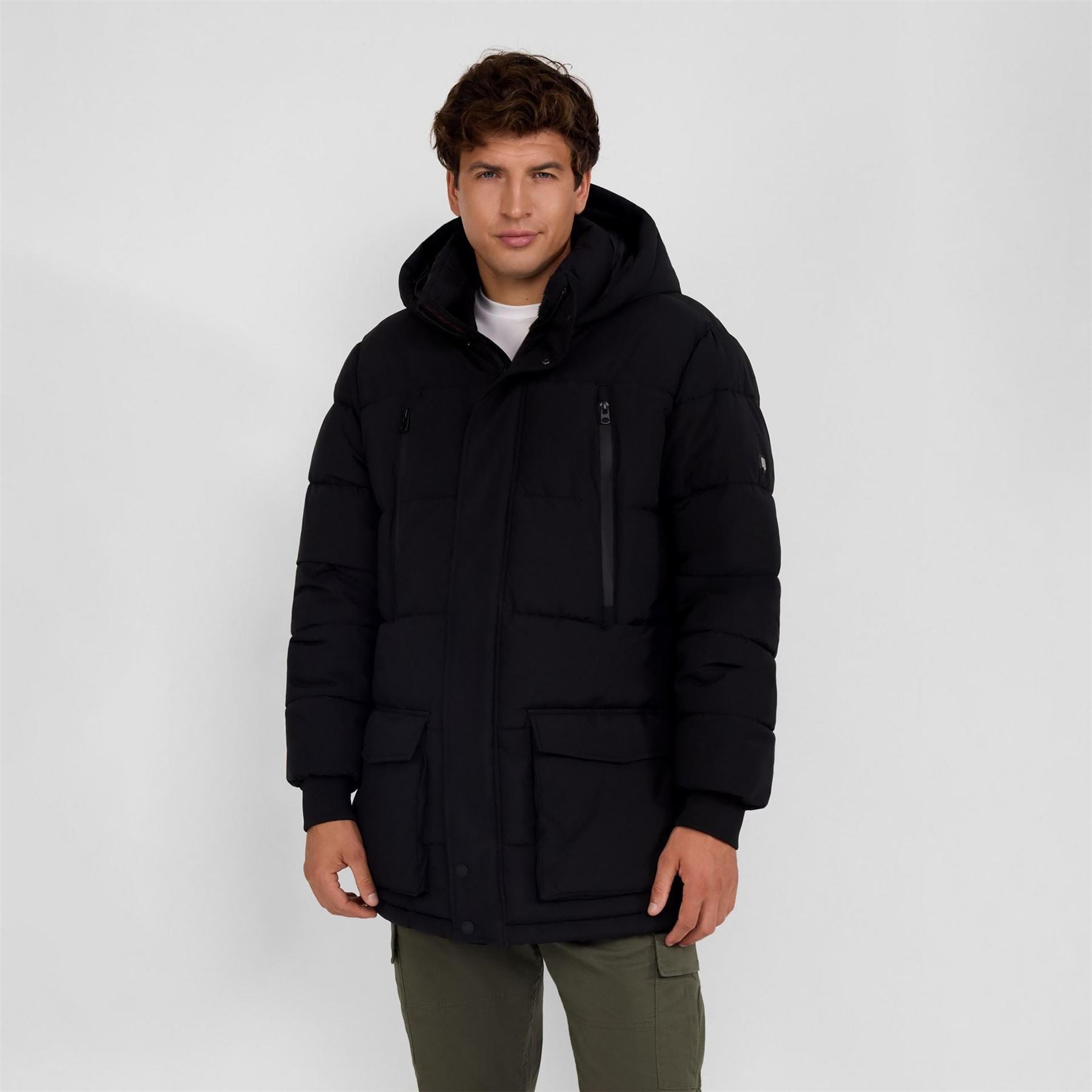 Minoti Men Long Parka With Fleece Lining Black