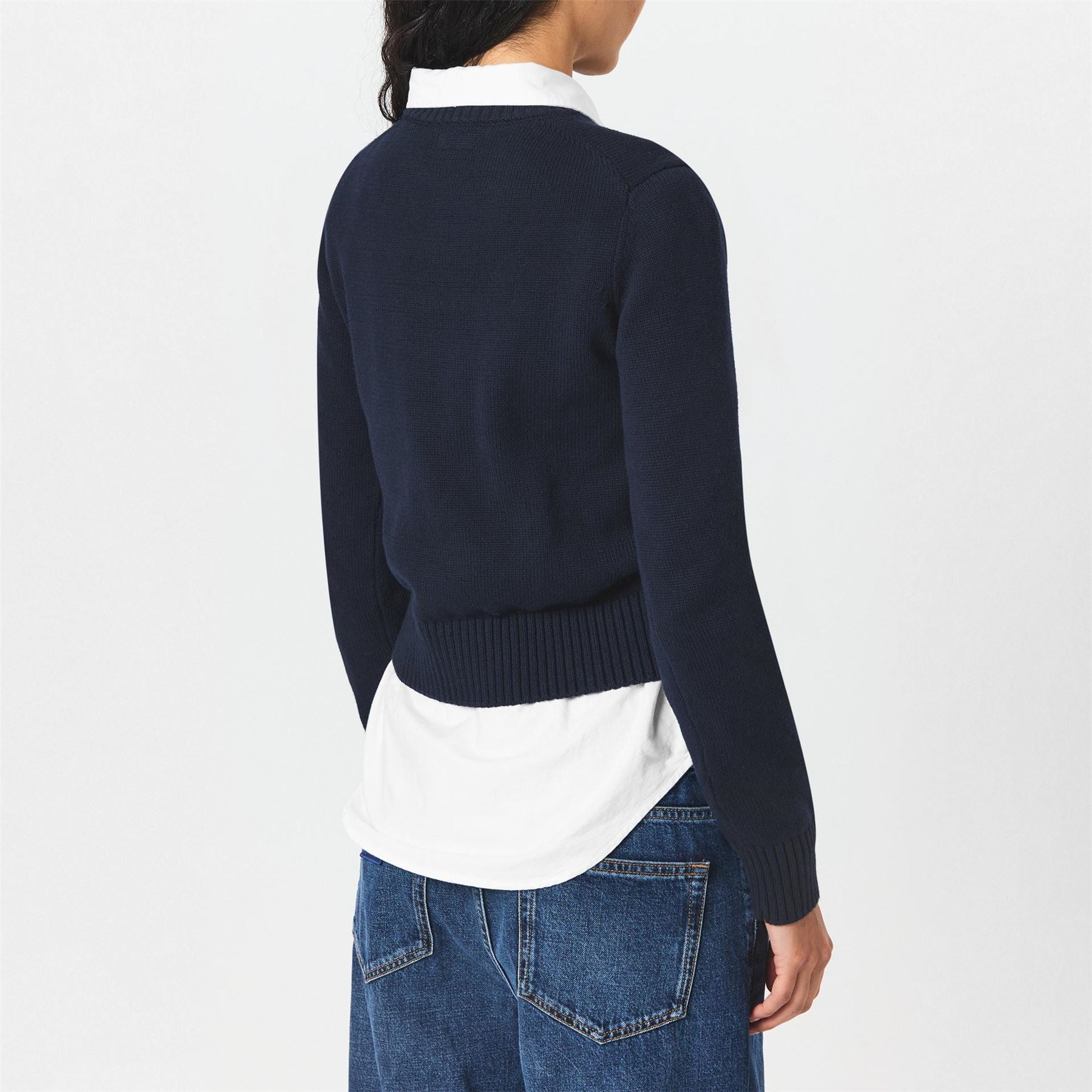 Guess Intarsia Knitted Crew Neck Jumper