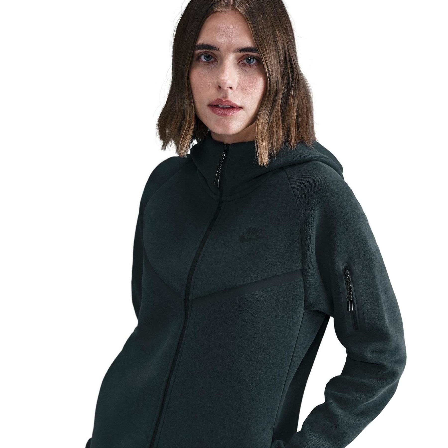 Nike Tech Solid Patterned Hooded Neck Jacket