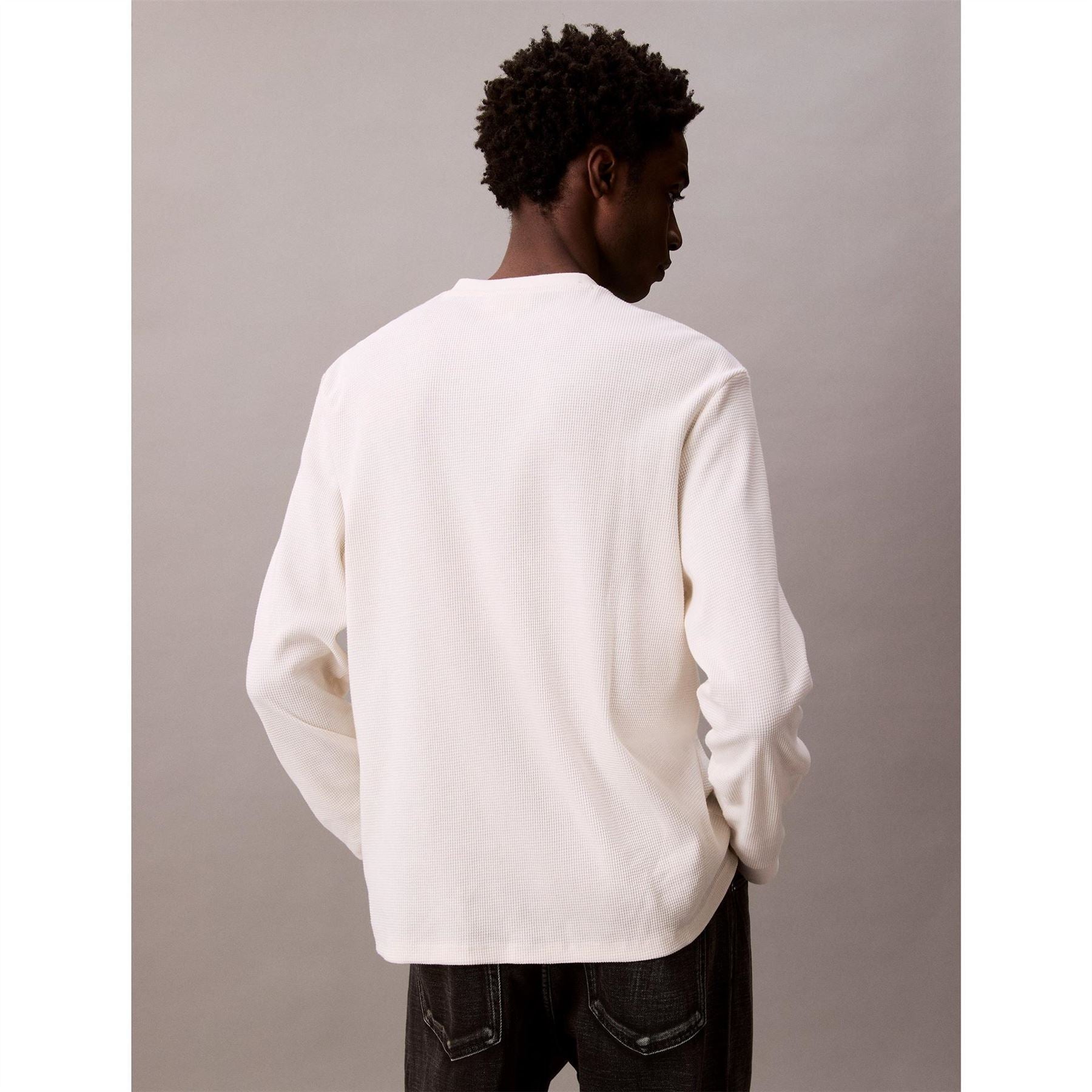 Calvin Klein Jeans Waffle Long Sleeve Crew Neck T-Shirt