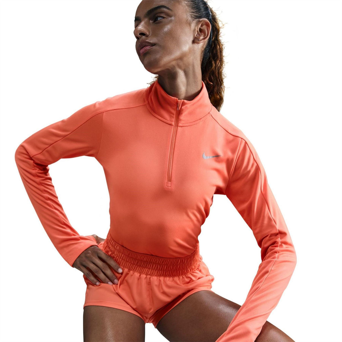 Nike Womens Pacer Long Sleeve 1 2 Zip Running Top