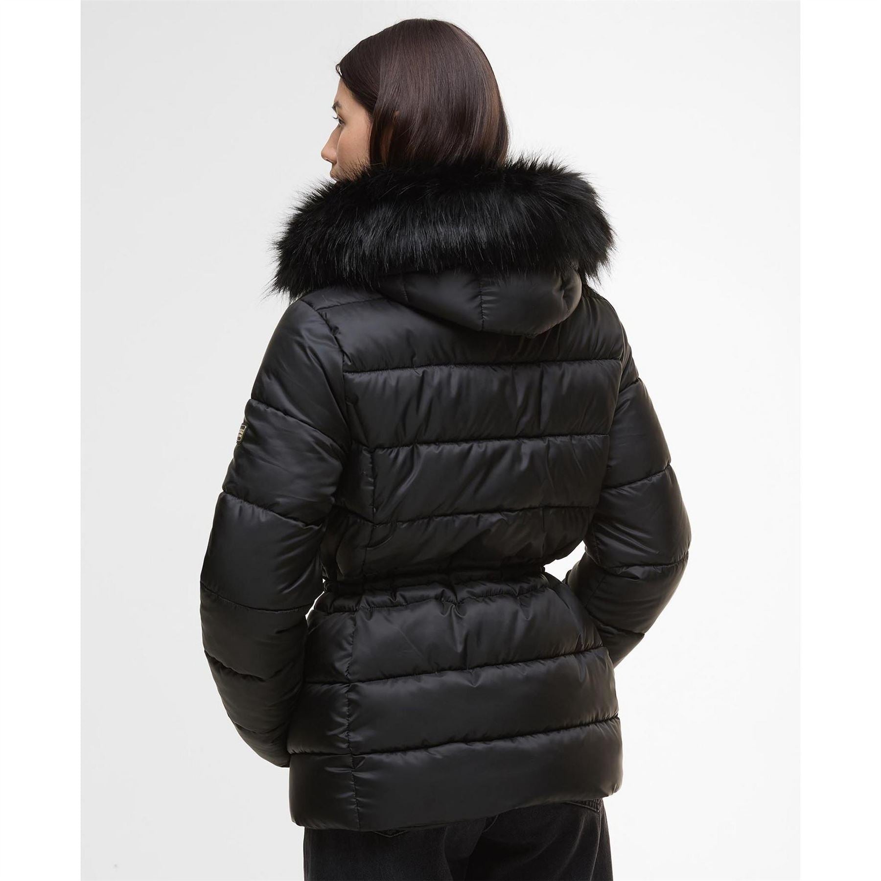 Barbour International Cher Detachable Hood Long Sleeve Medium Puffer Jacket