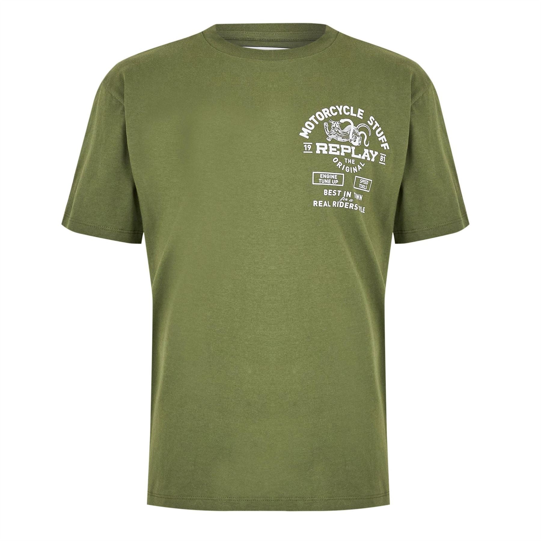 Replay Regular Fit Large Genie Crew Neck T-Shirt