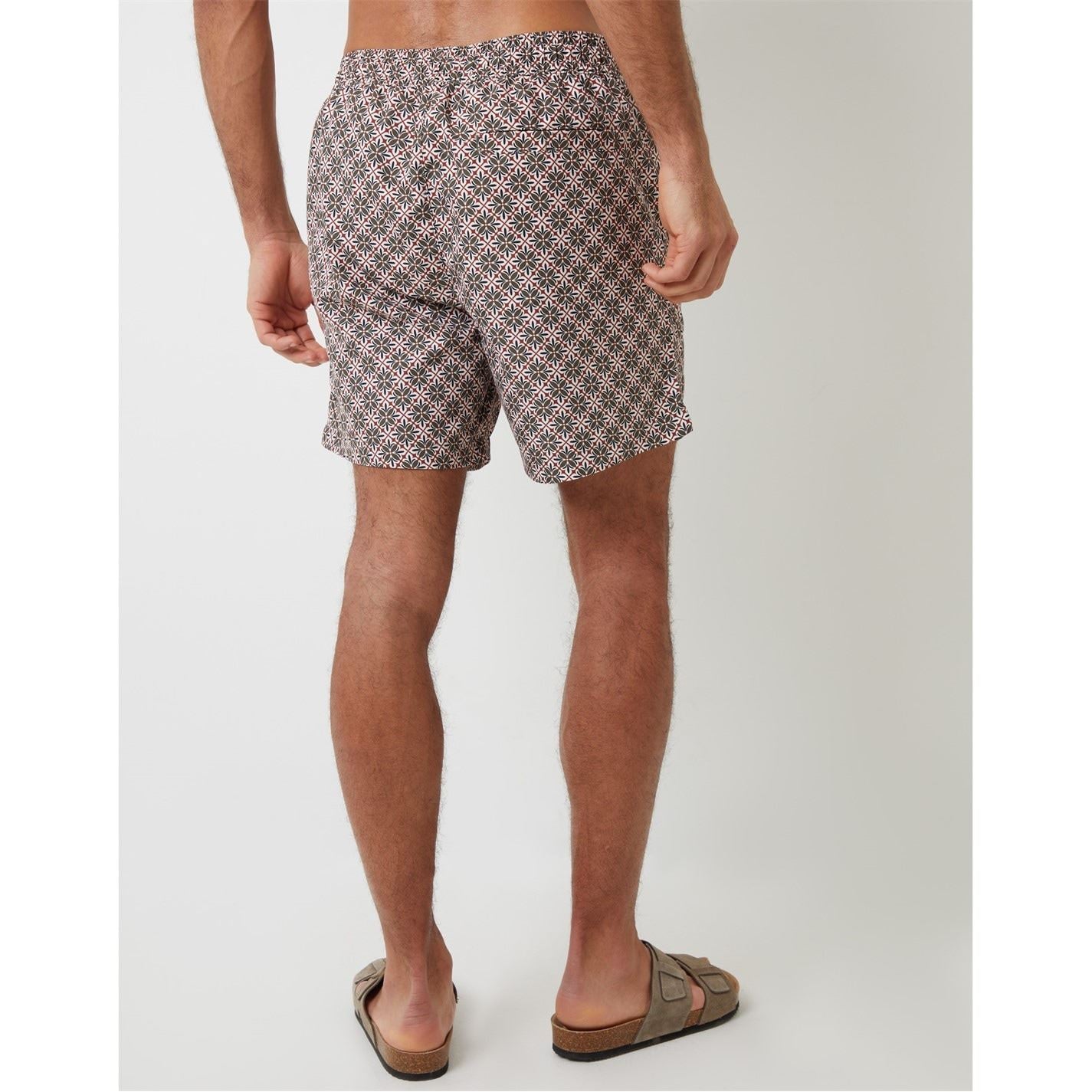 Threadbare Geometric Patterned Regular Fit Swim Short
