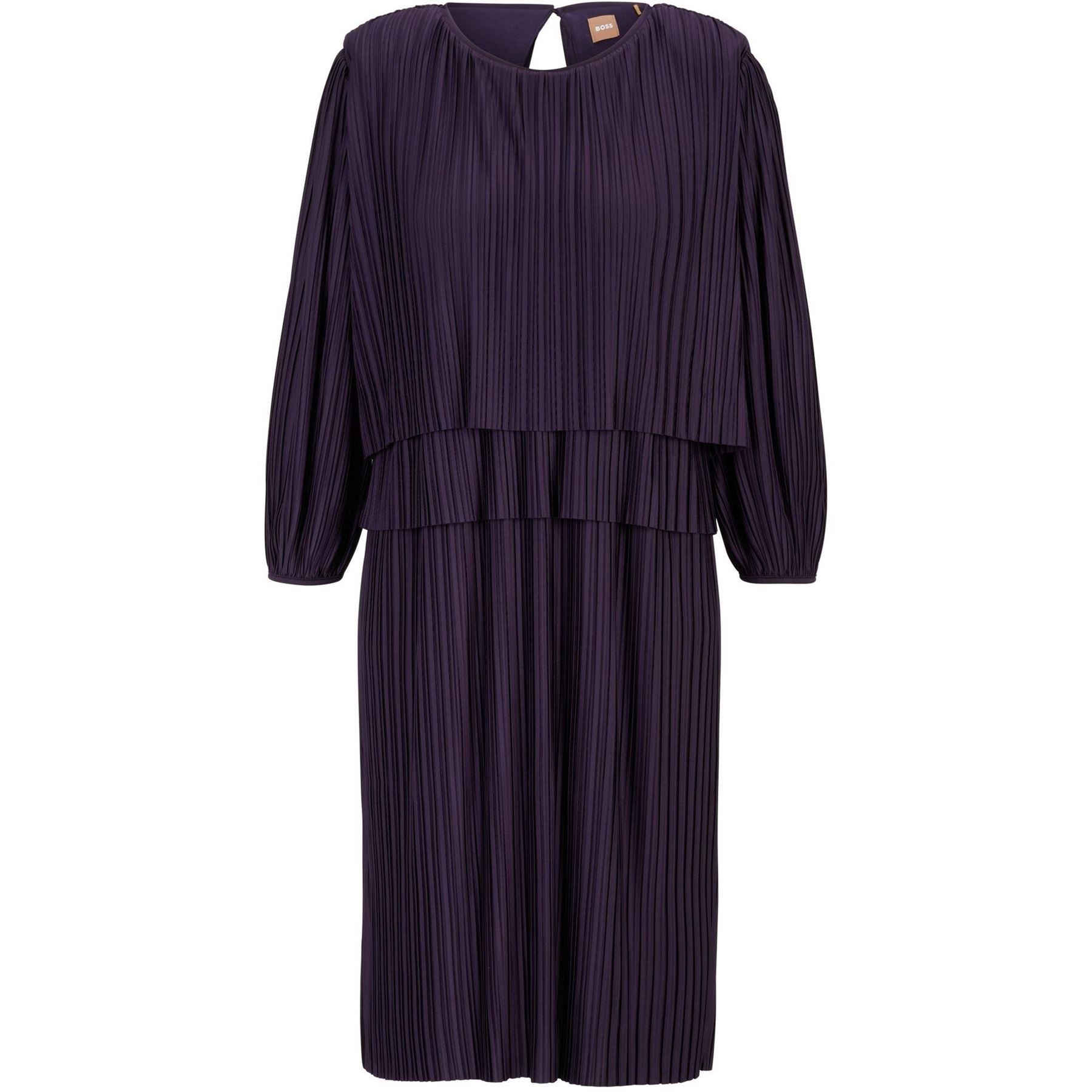 Boss Emanis Crew Neck Long Sleeve Midi Dress