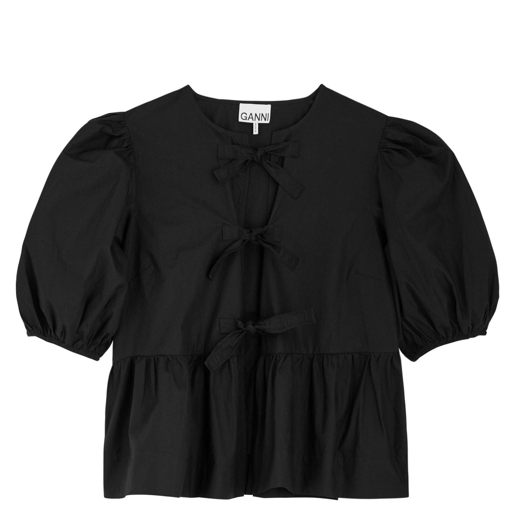 Ganni Poplin Peplum Blouse