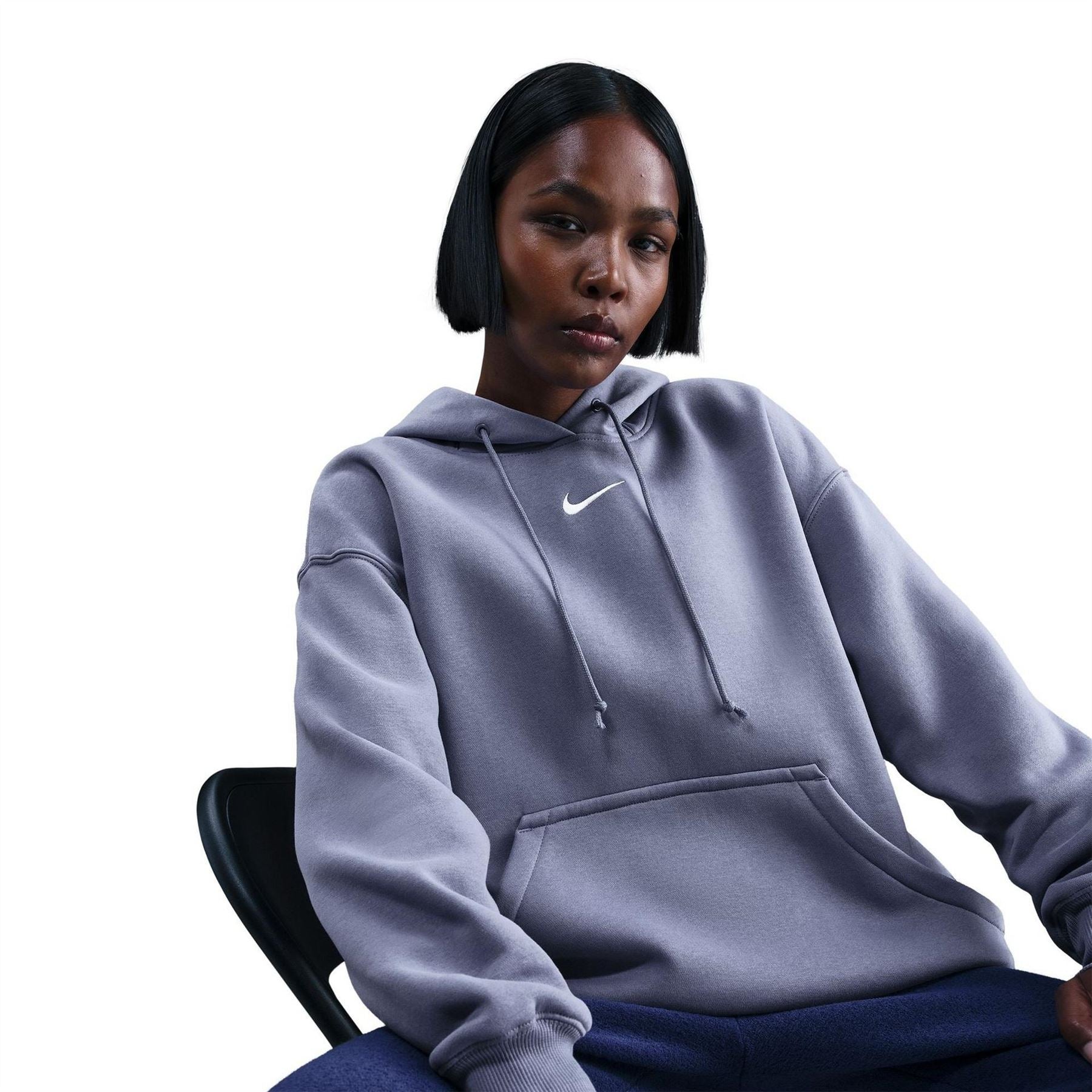 Nike Phoenix Fleece Oversize Fit Drop Shoulder Long Sleeve Hooded Neck Sweatshirt