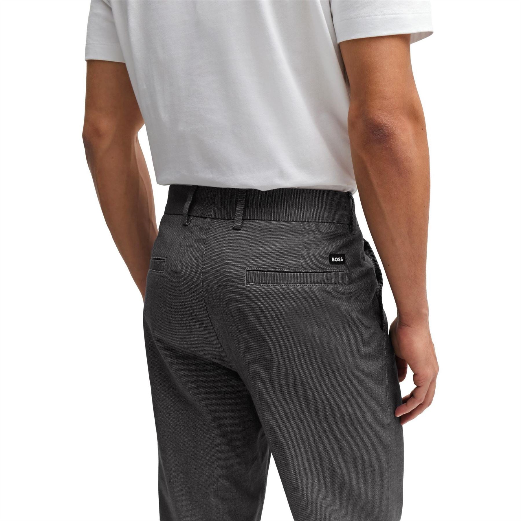 Boss Kane Solid Patterned Straight Trousers