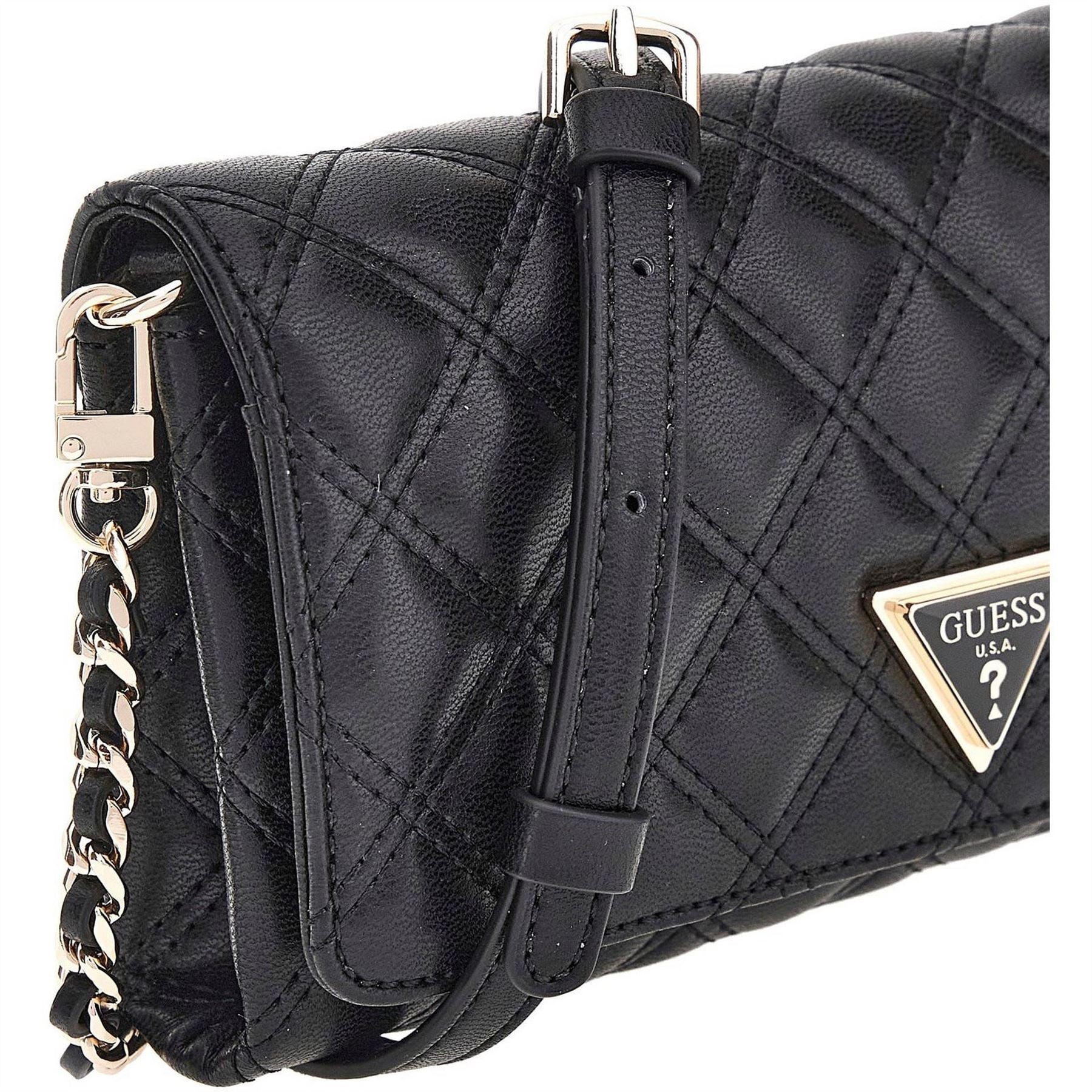 Guess Rectangle Shaped Wallet on Chain with Gold Tone Hardware
