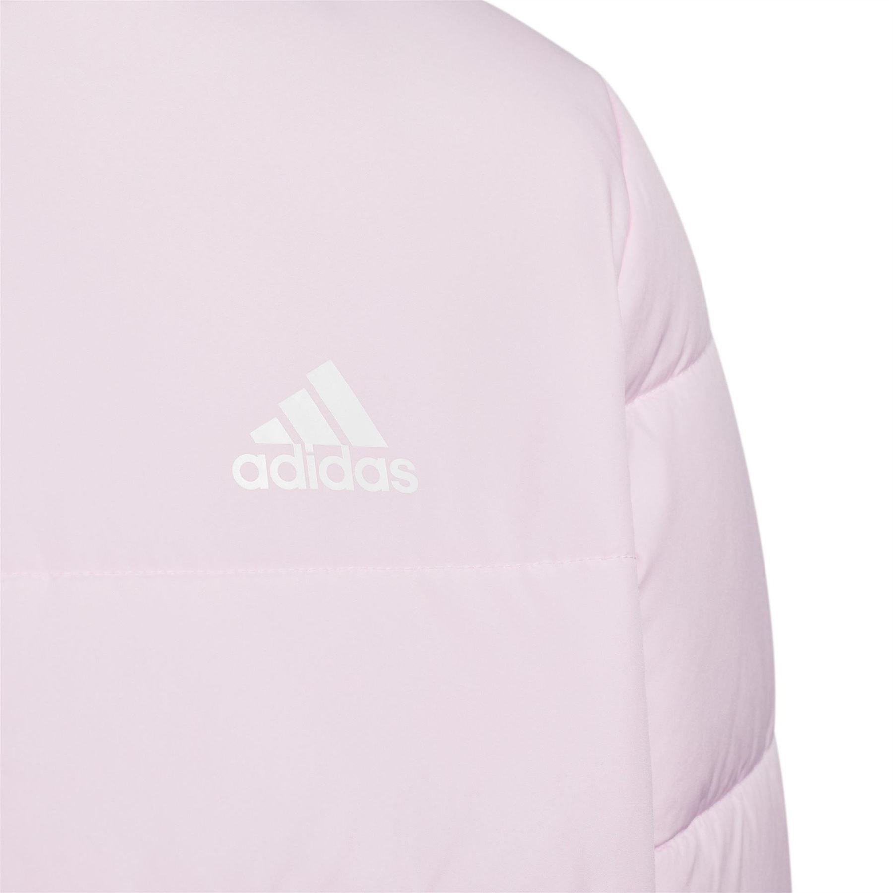 adidas Hooded Zipped Pocket Solid Patterned Puffer Jacket