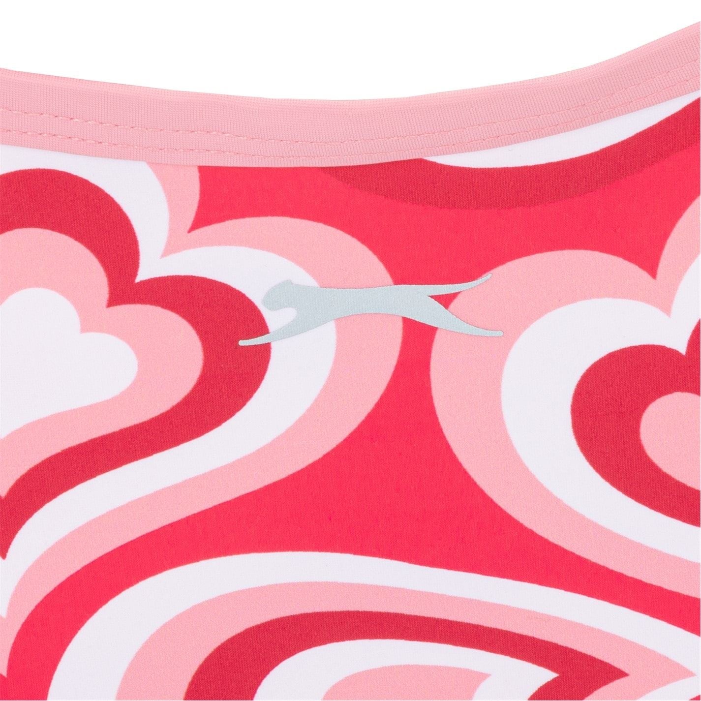 Slazenger Thin Strap Heart Print One-Piece Swimsuit