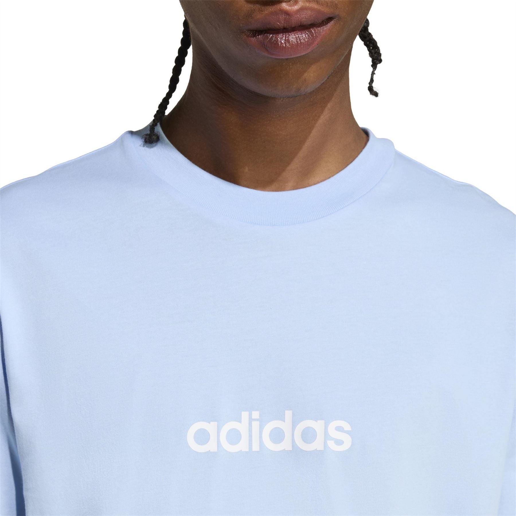 adidas Mens Essentials Single Jersey Linear Embroidered Logo T-Shirt