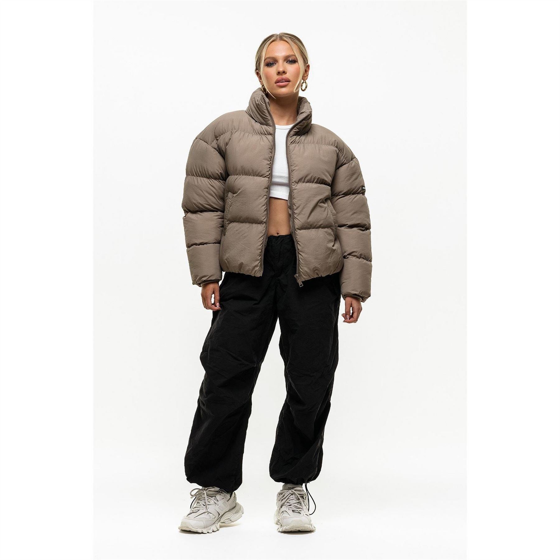Good For Nothing Womens Technical Funnel Neck Puffer Jacket