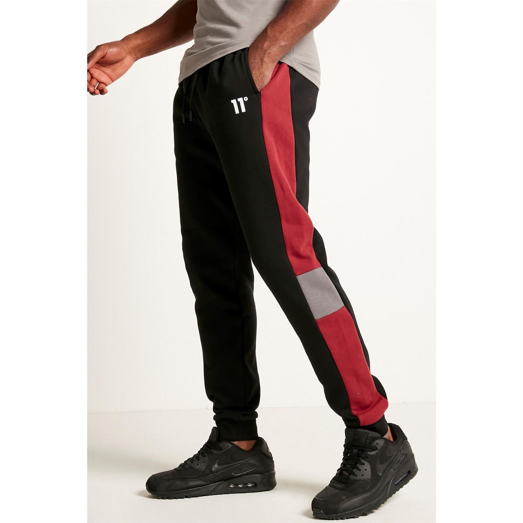 11 Degrees Cut And Sew Panelled Closed Hem Fleece Joggers