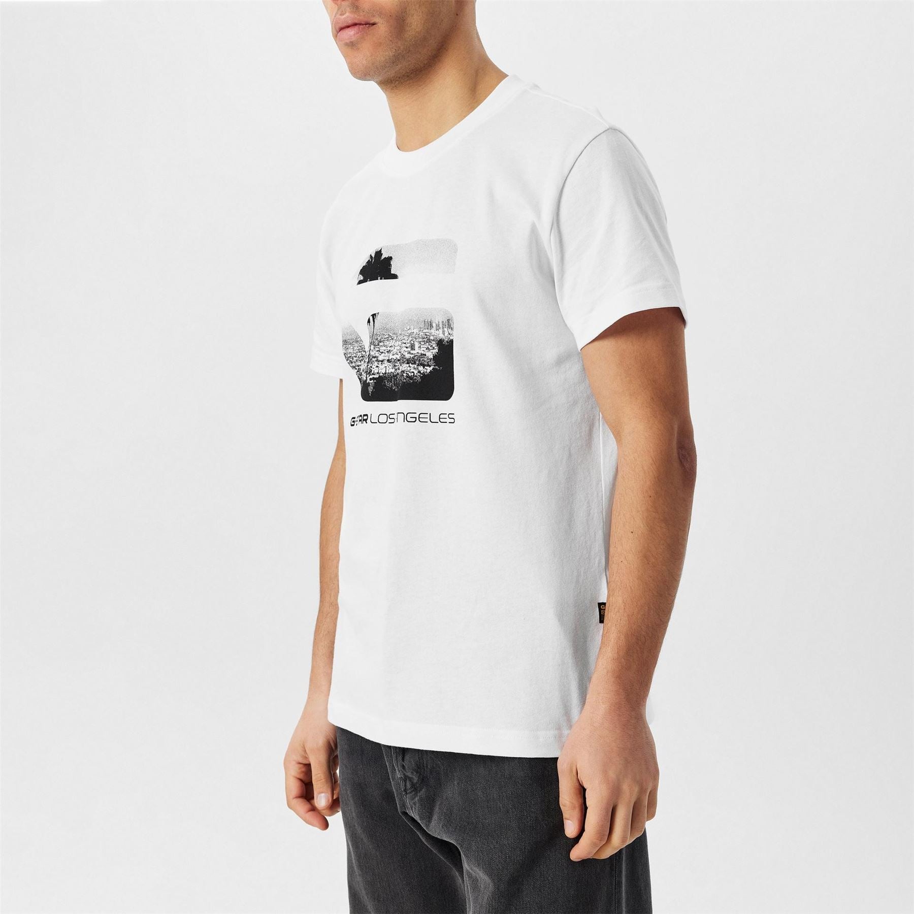 G Star Regular Fit Lettering Crew Neck T-Shirt