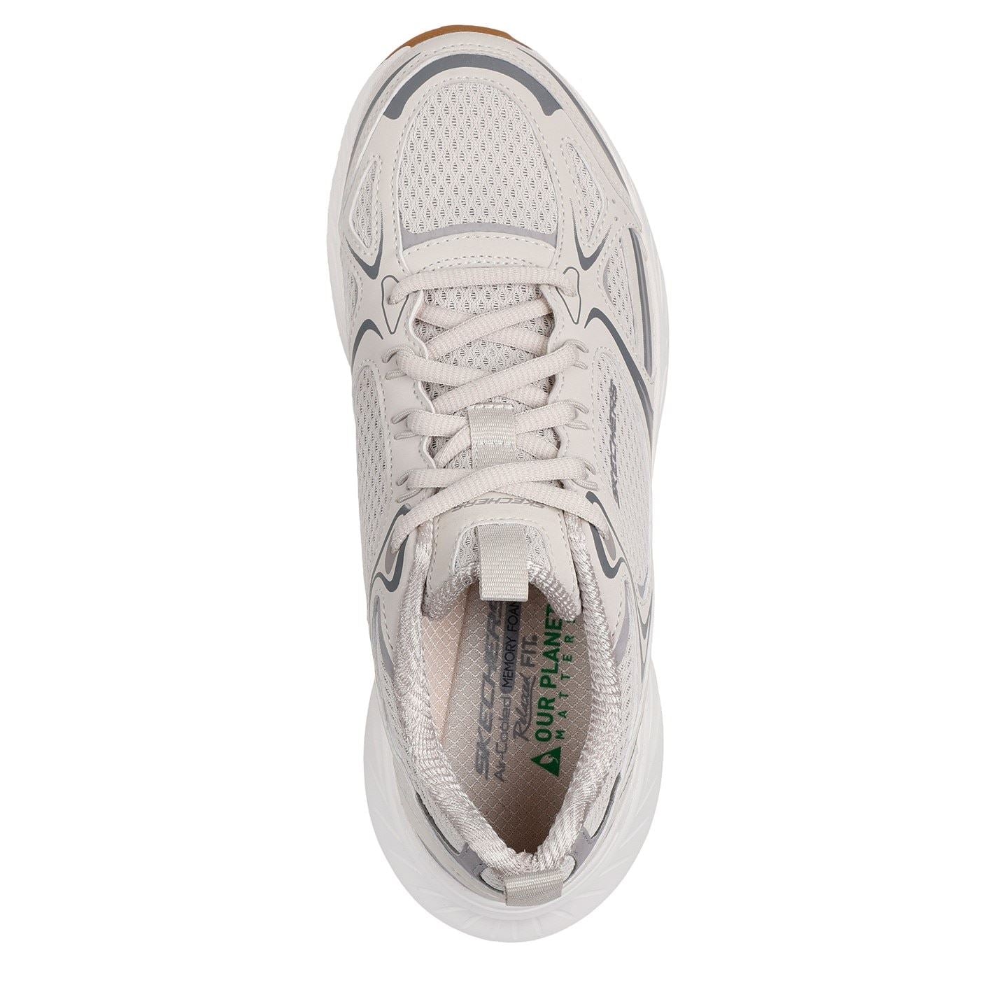 Skechers Womens Edgeride   Silver Eclipse Low Top Trainers