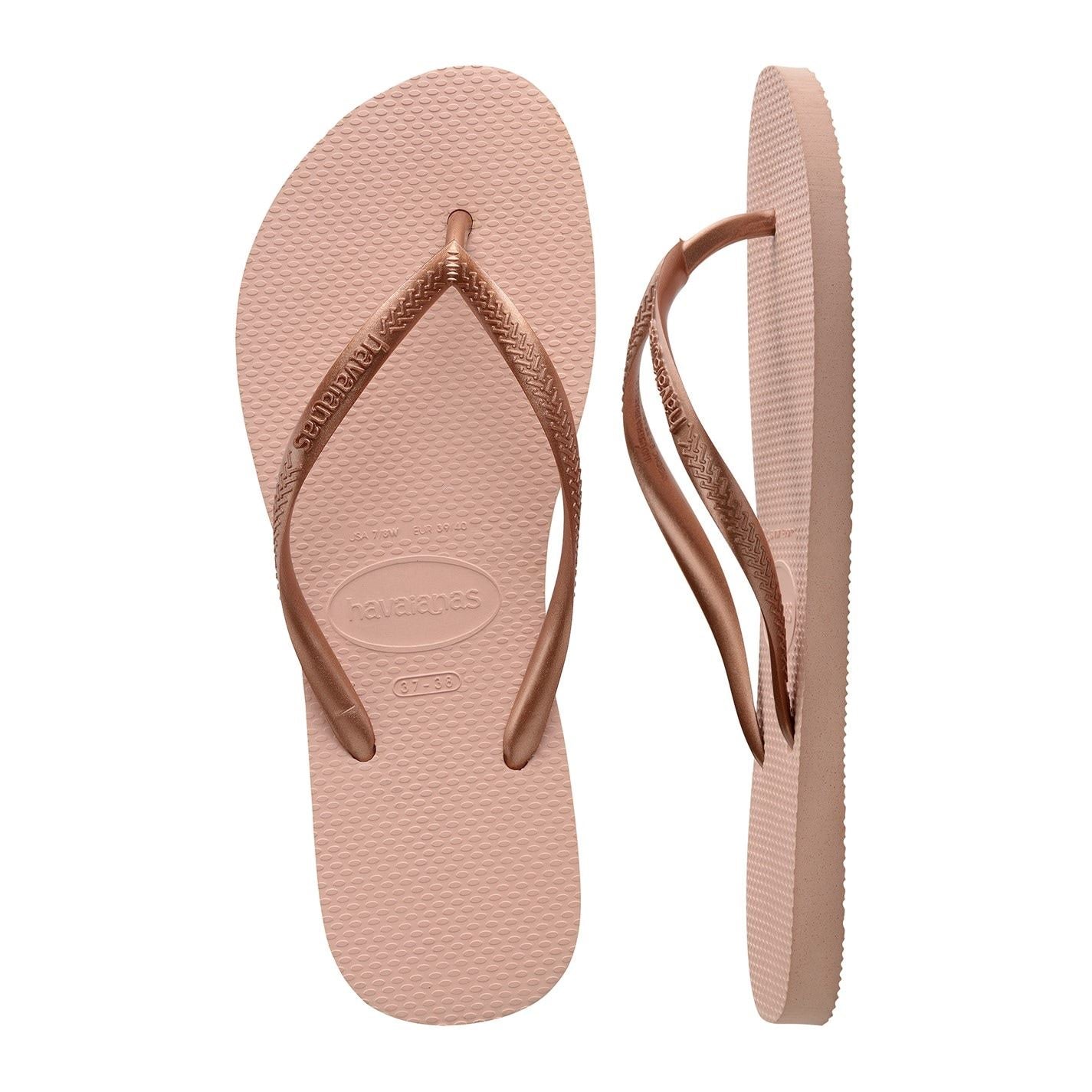 Havaianas Slim Textured Flat Heel Flip Flops