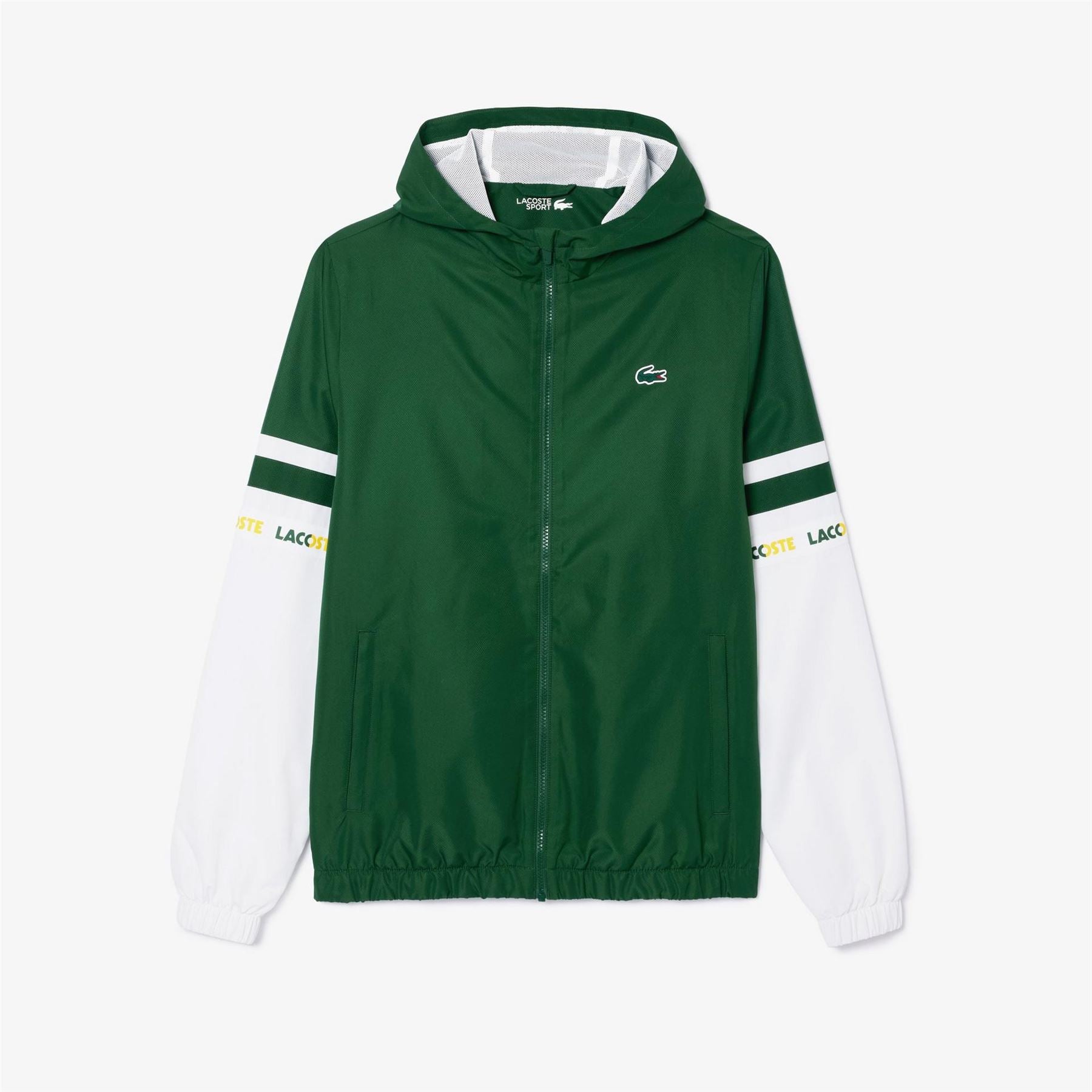 Lacoste Stripe Track Water Repellent Wind Resistant Long Sleeve Softshell Jacket
