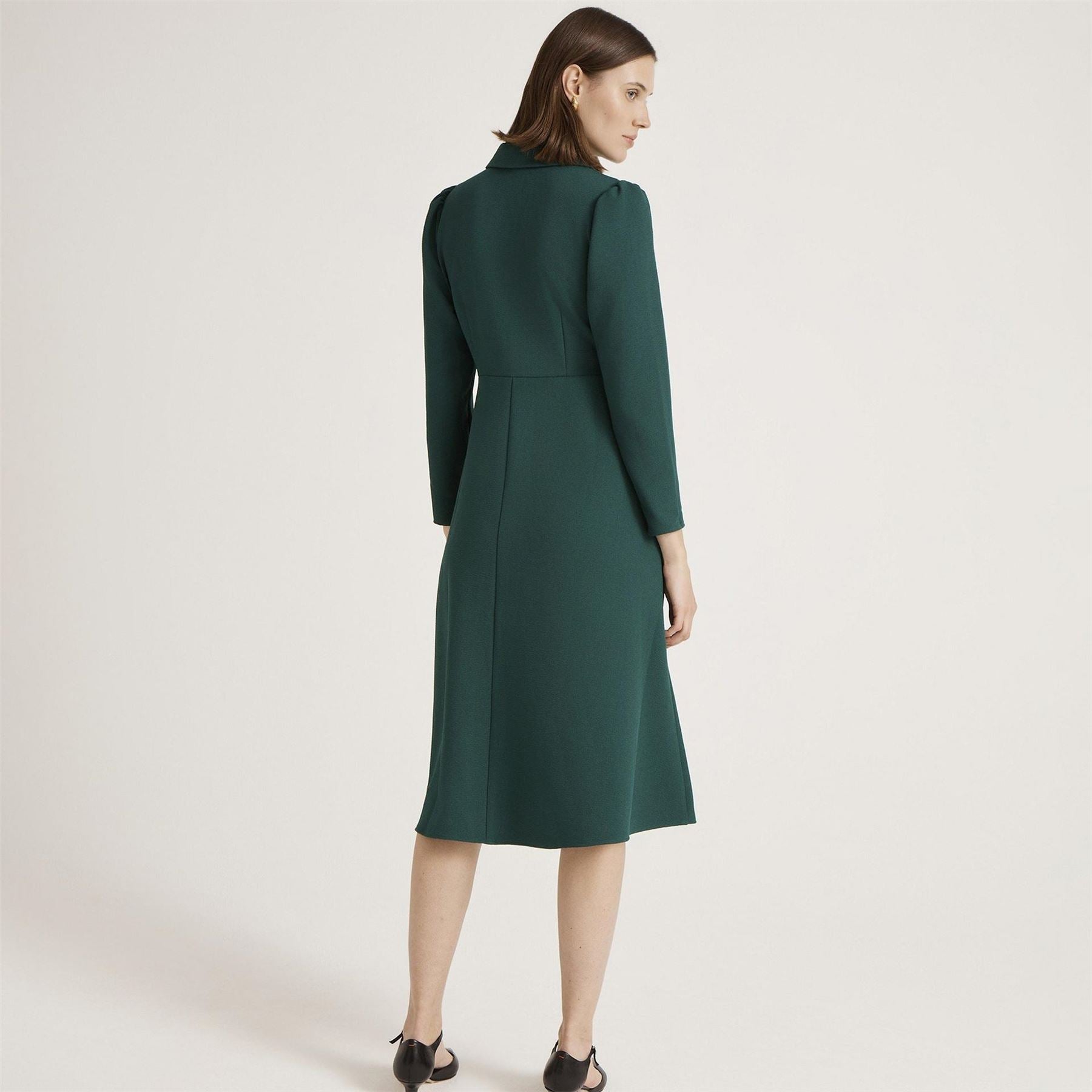 Finery Lucia Collared Neck Long Sleeve Midi Dress
