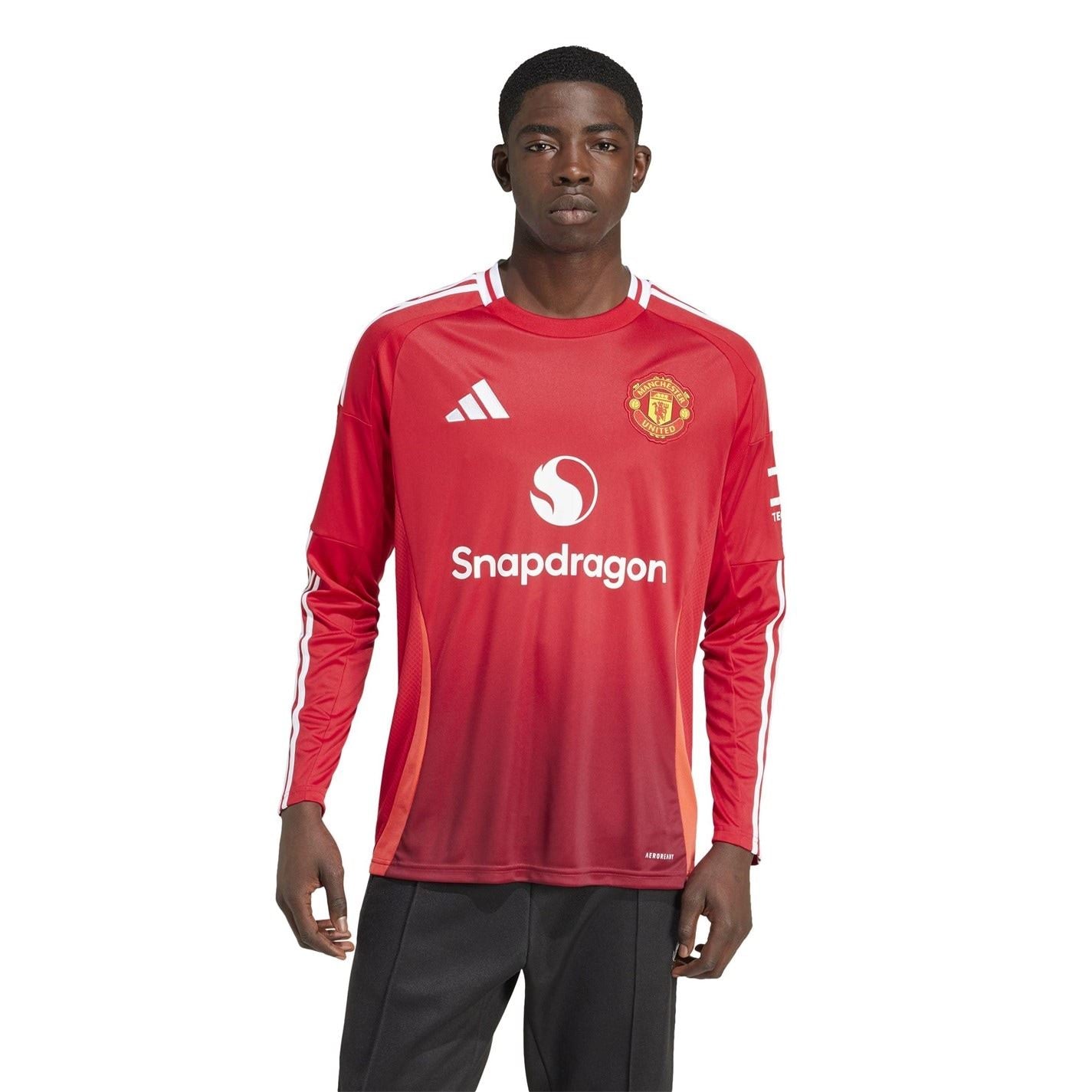 adidas Manchester United Home Long Sleeve Shirt 2024 2025 Adults