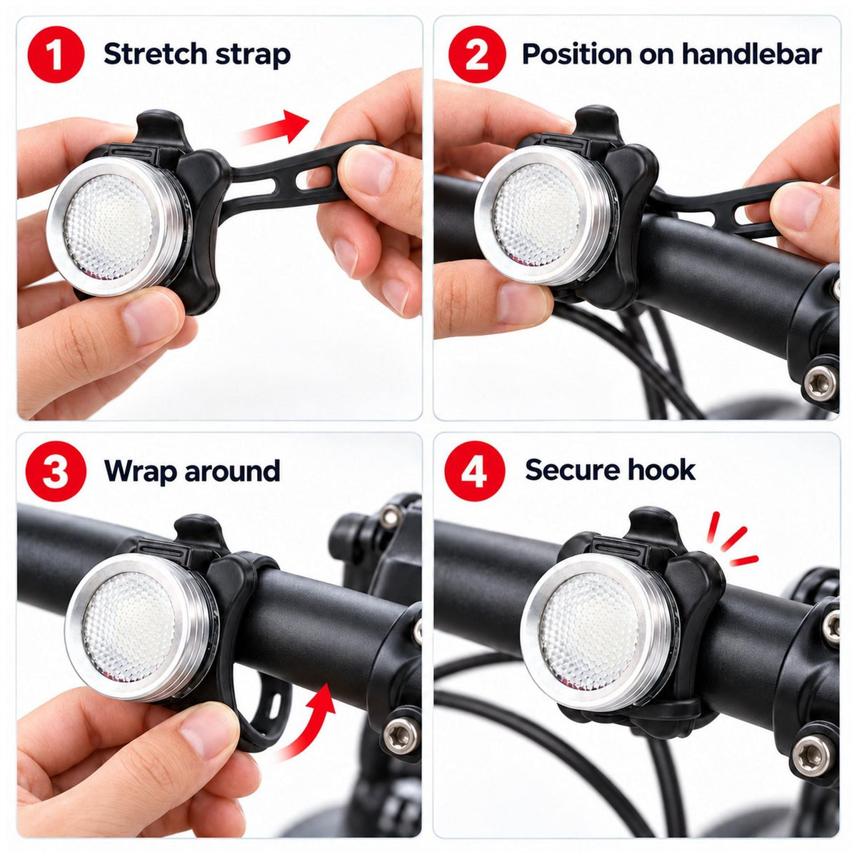 Dekton Rechargeable Clip On Bike Light