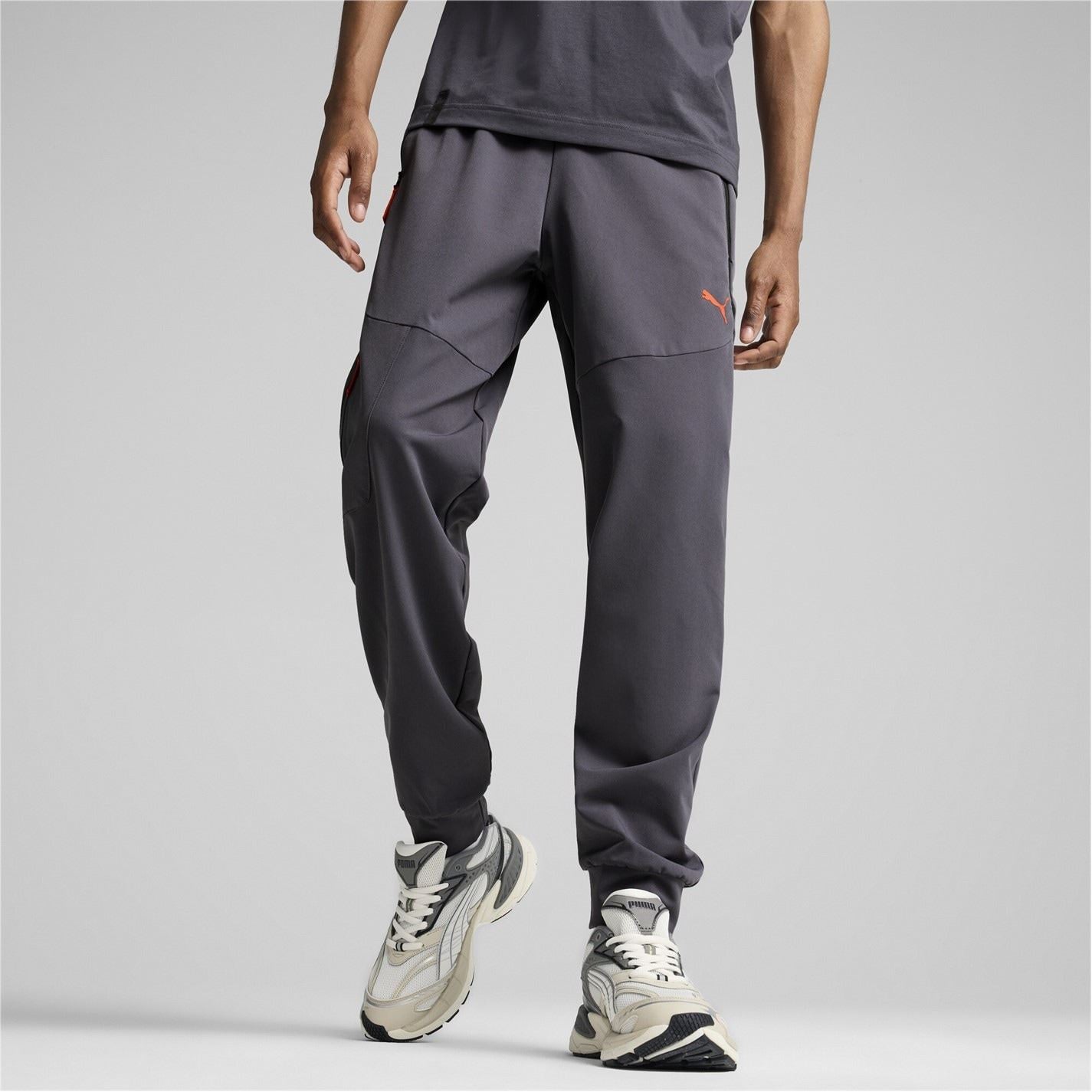 Puma Zipped Pocket Solid Patterned Joggers