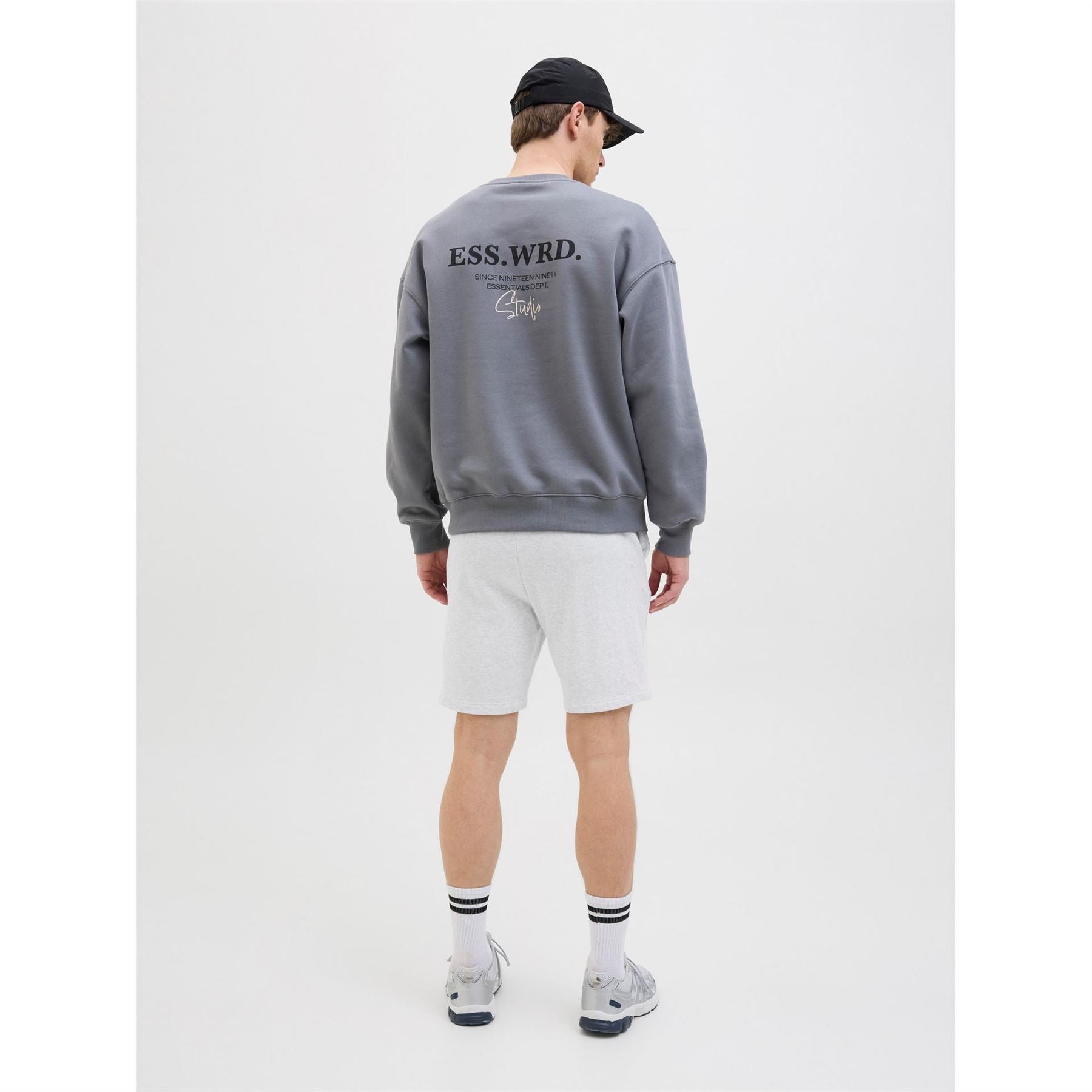 Jack and Jones Solid Bermuda Sweat Shorts with Elasticated Waistband