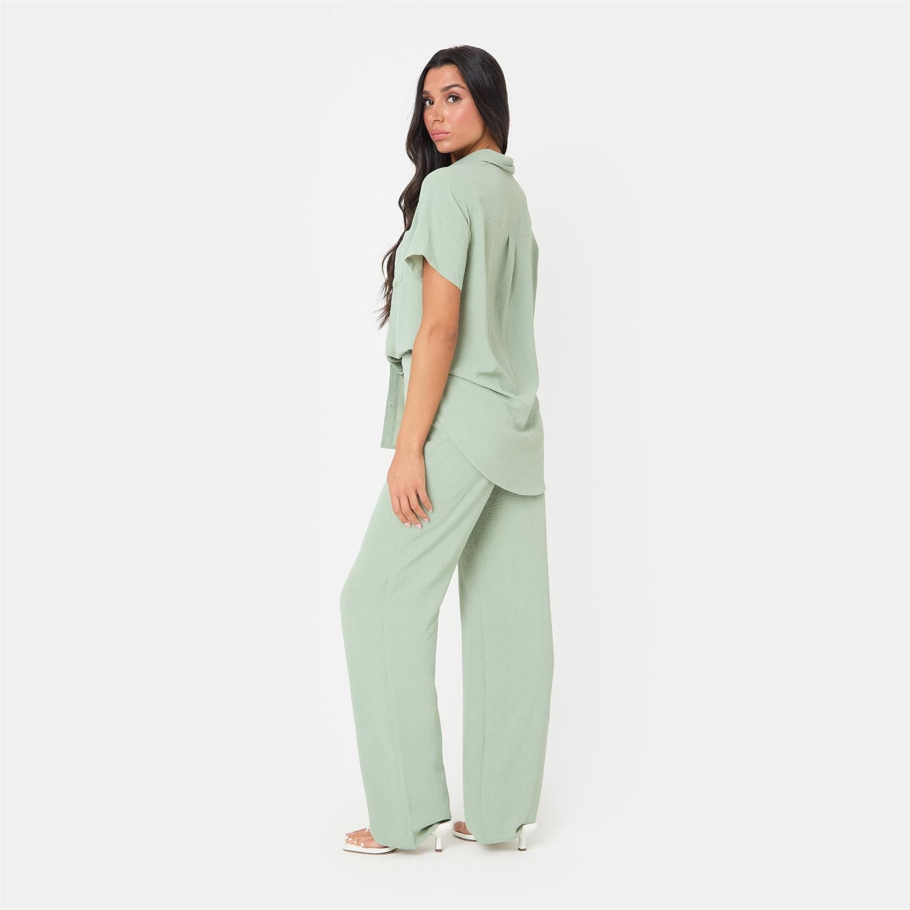 I Saw It First Crepe Wide Leg Trousers