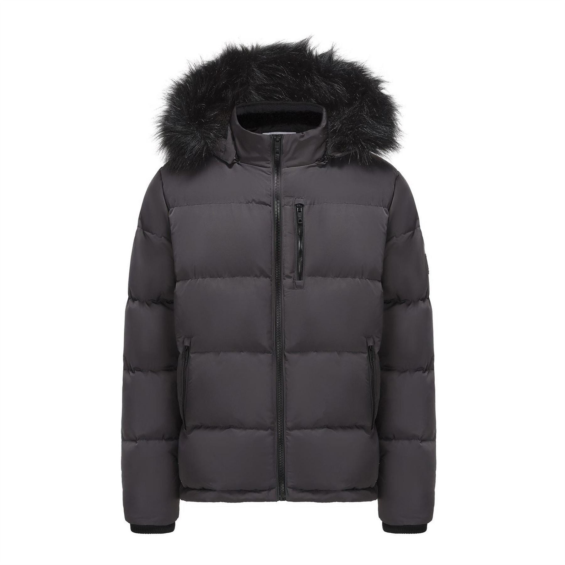 SoulCal Mens Cal 2 Zip Bubble Jacket For