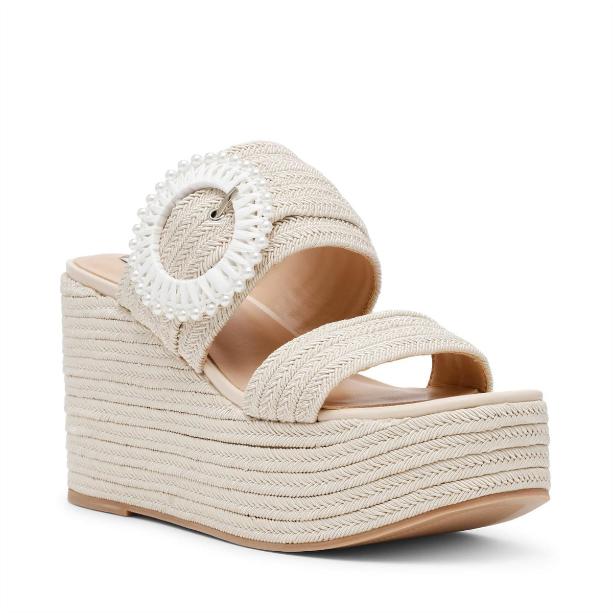 Steve Madden Jaiden Textured High Heel Open Toe Slides