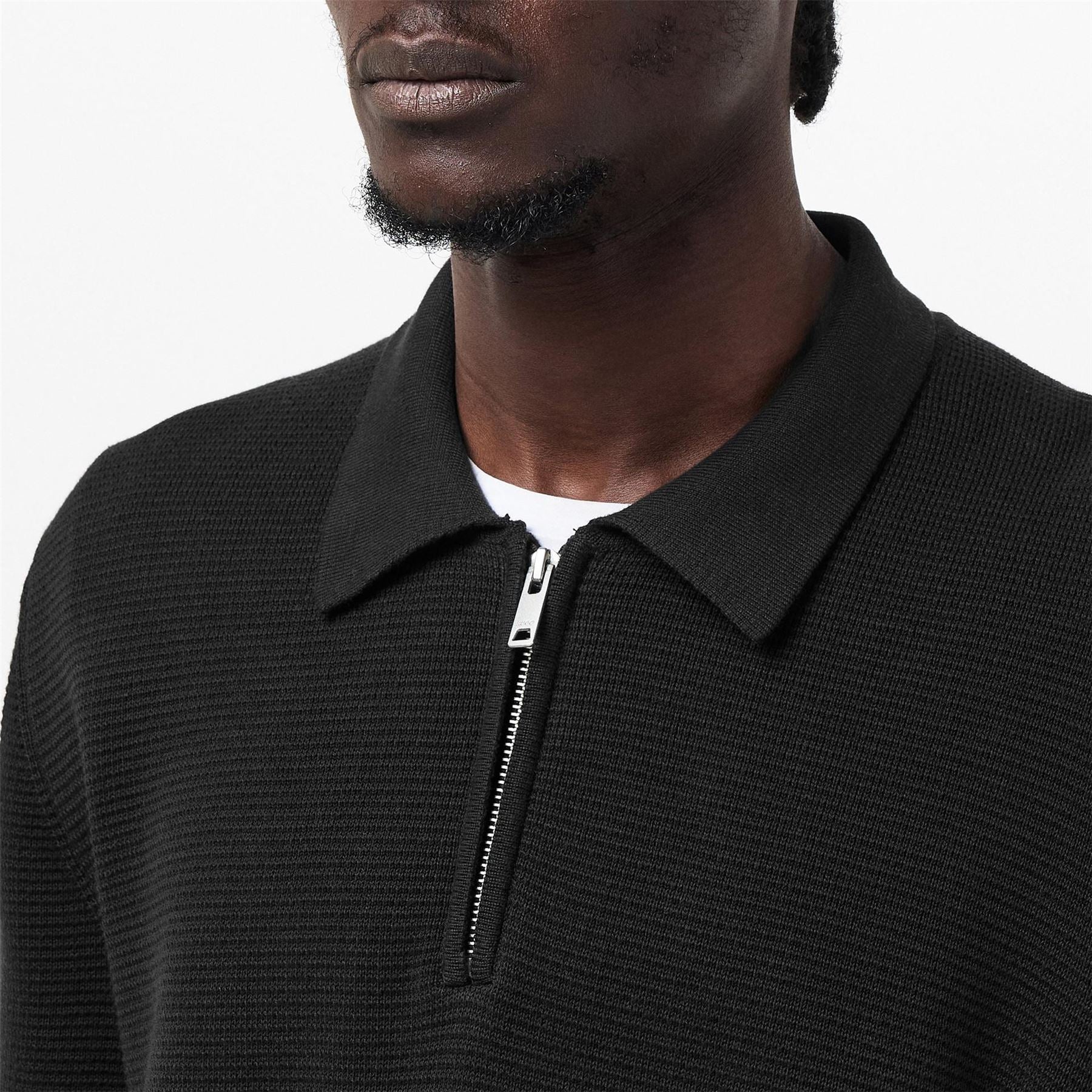 Hugo San Pauley Red Ribbed Tailored Fit Crew Neck Jumper