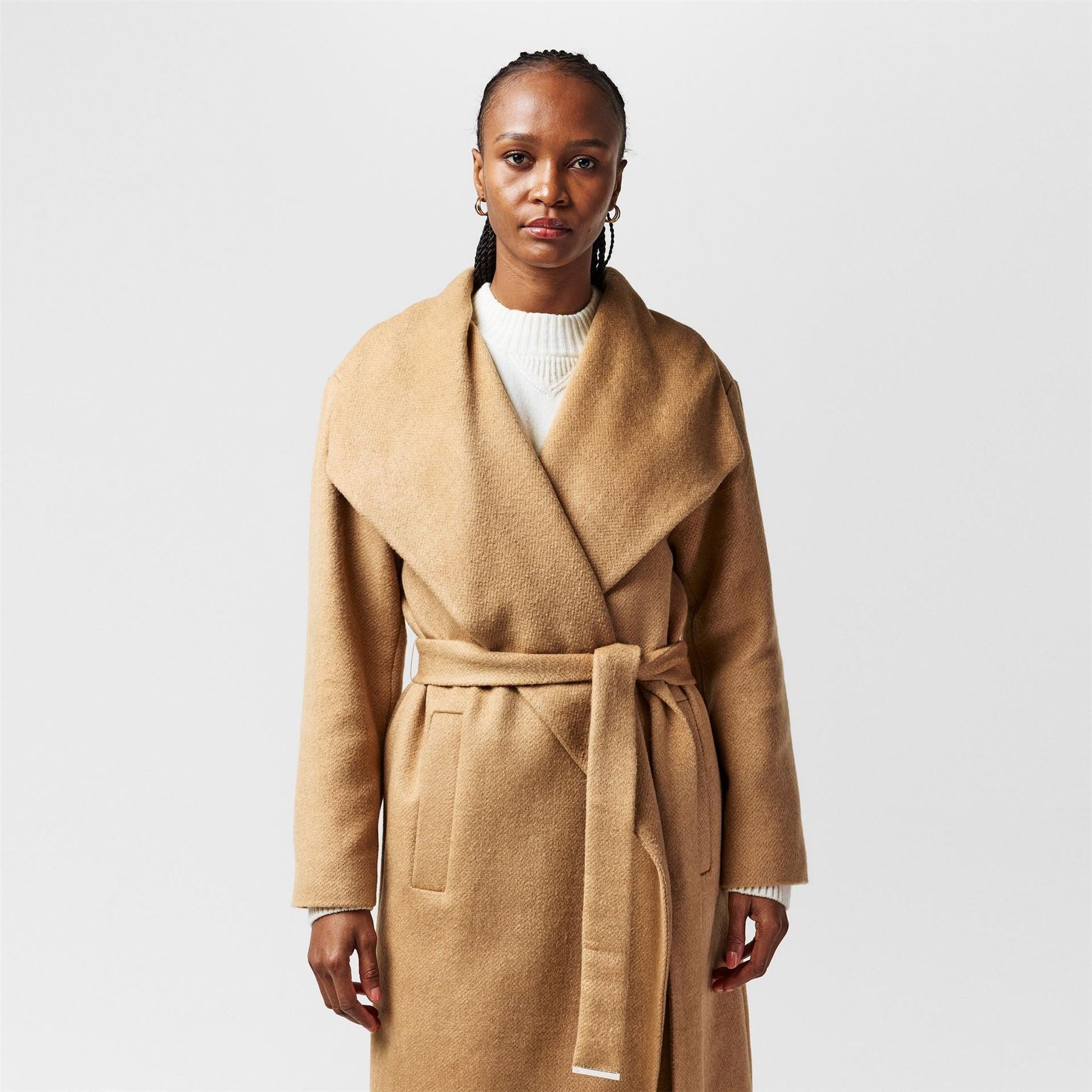 Boss BOSS Caylina  Orange Knee Length Long Sleeve Overcoat