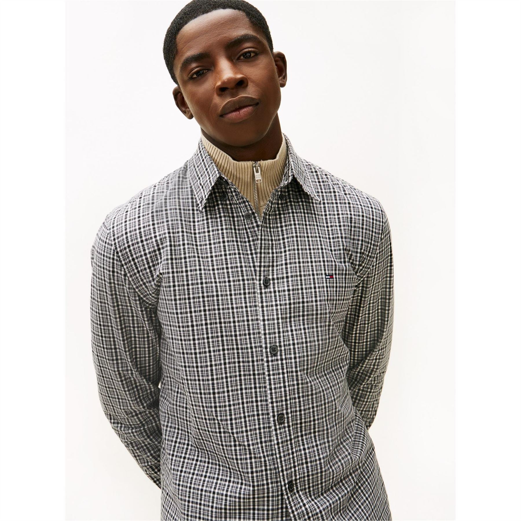 Tommy Jeans Poplin Collared Neck Long Sleeve Shirt